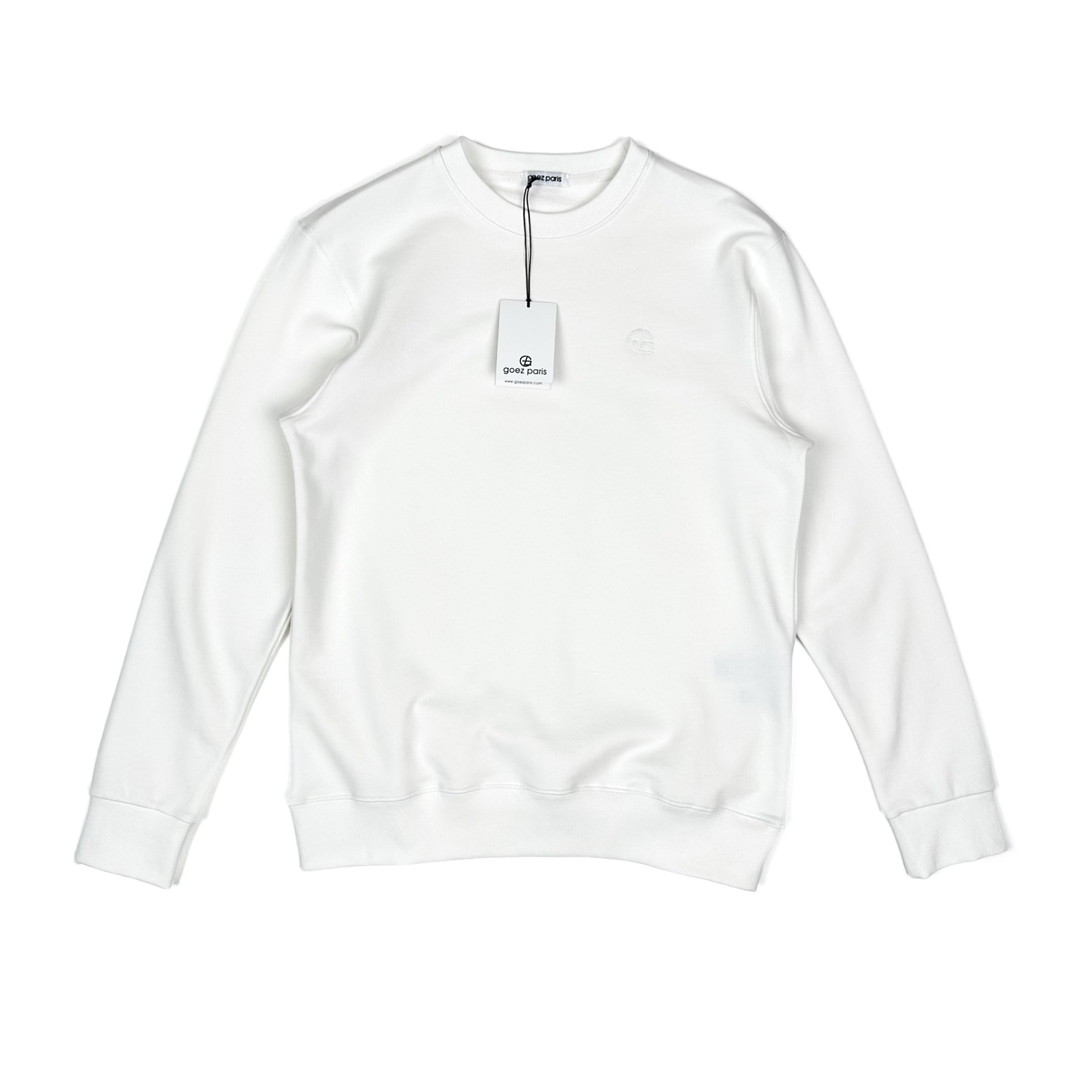 GOEZ PARIS Logo Embroidered Men's Sweatshirt - White