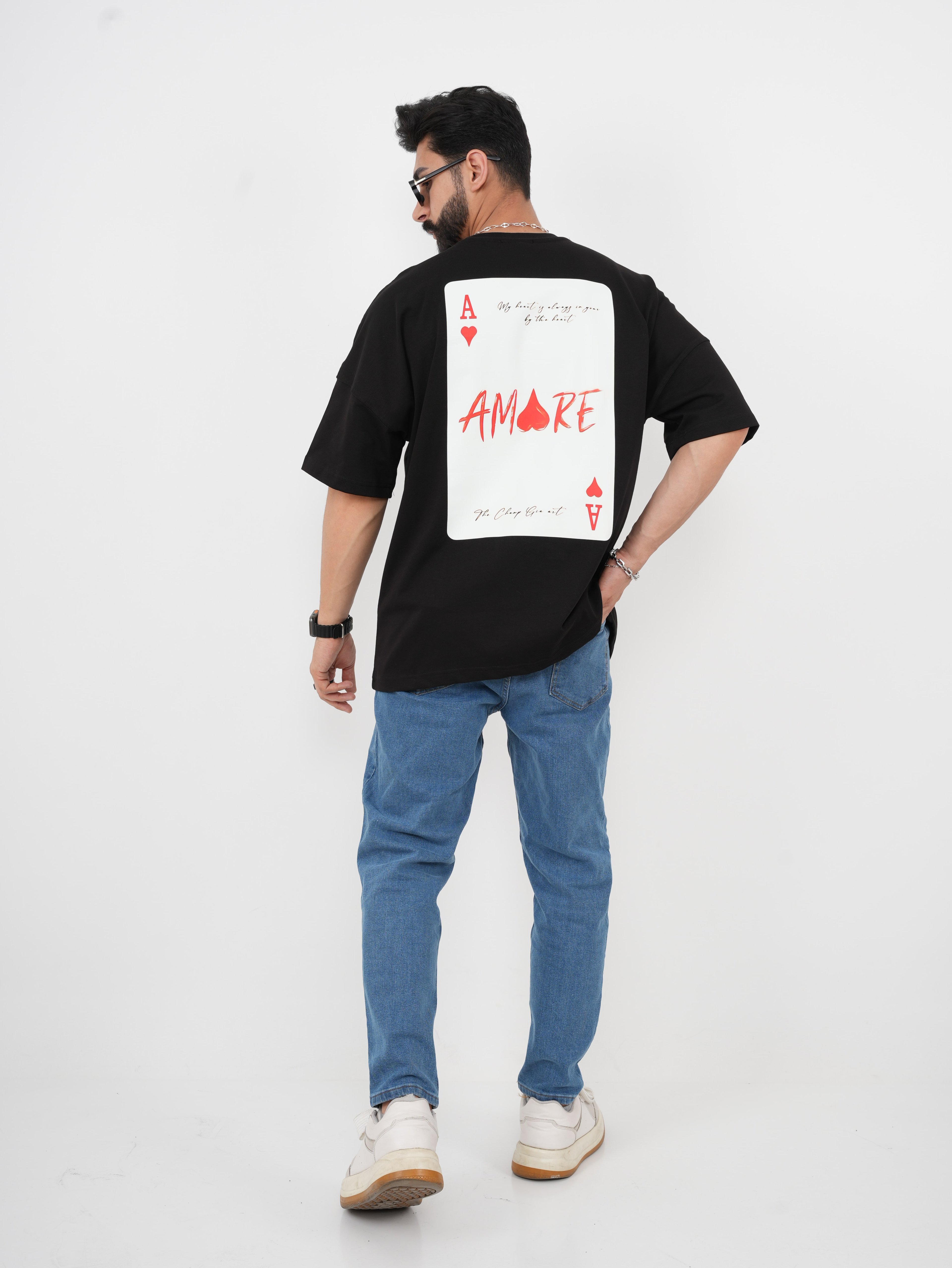 GOEZ PARIS Amore Baskılı Unisex Oversized T-Shirt