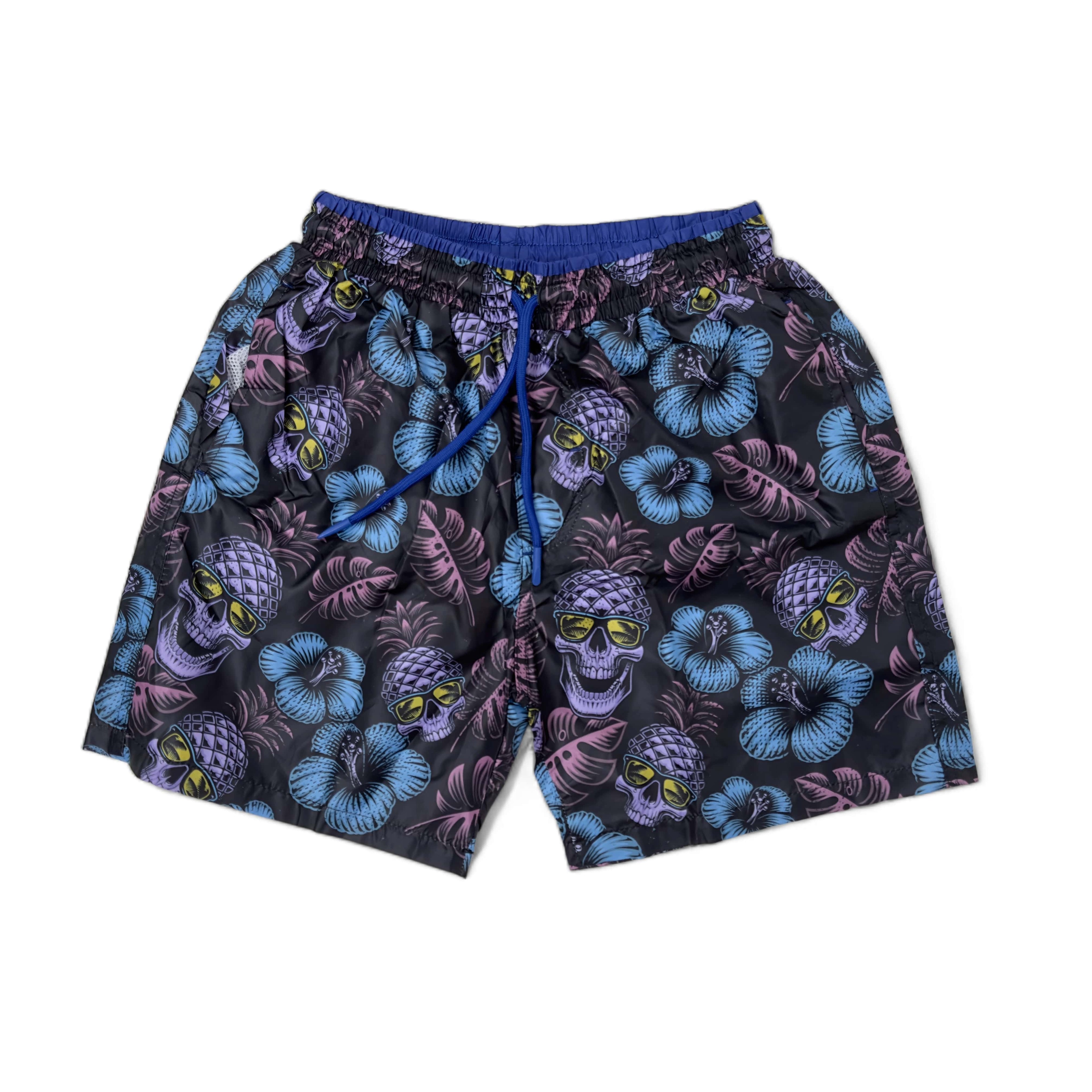 Pineapple Skull Printed Water Repellent Swim Shorts