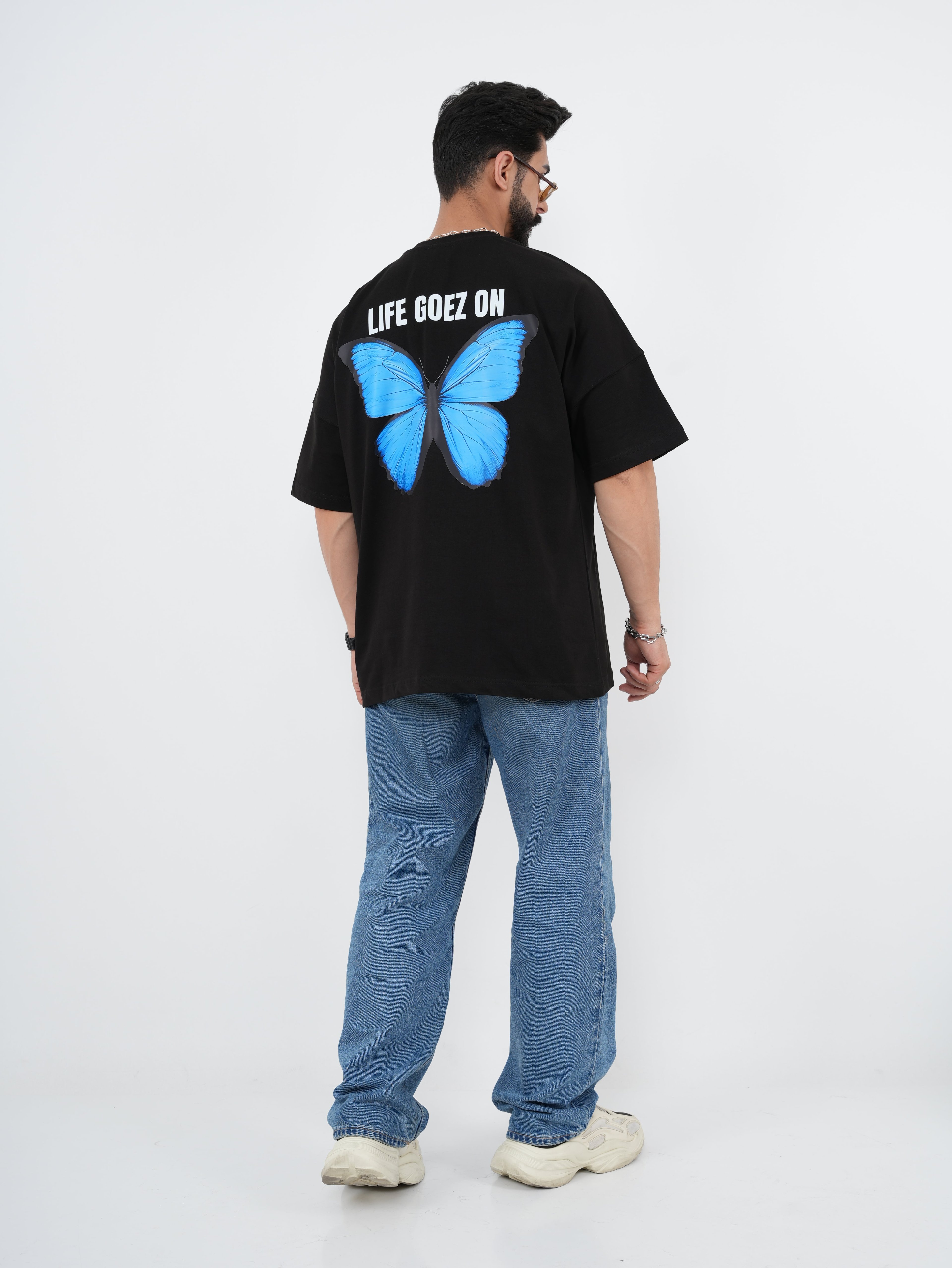 GOEZ PARIS Butterfly Printed Unisex Oversized T-Shirt