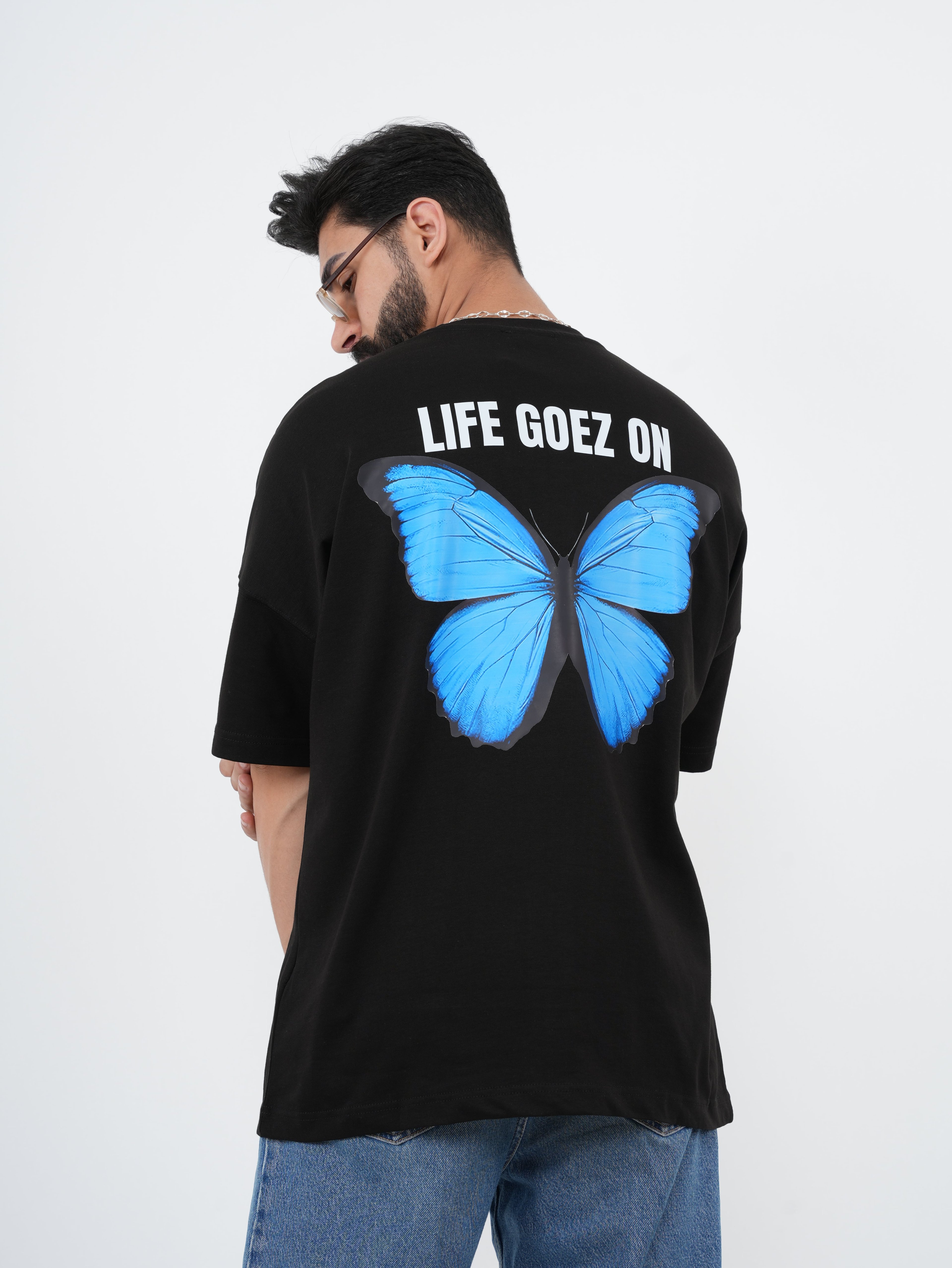 GOEZ PARIS Butterfly Printed Unisex Oversized T-Shirt