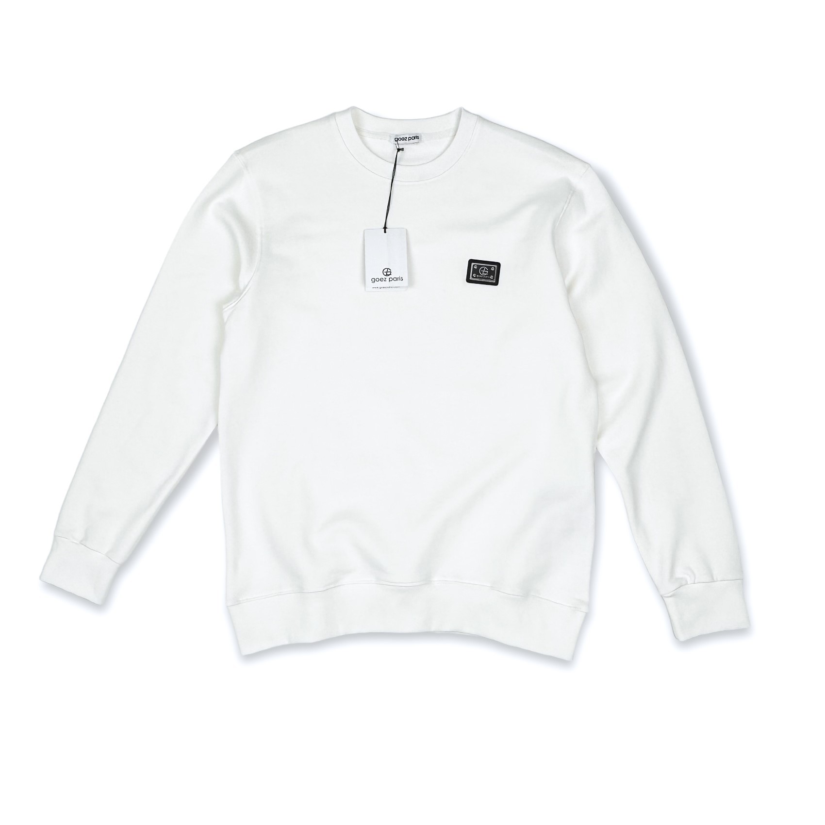 GOEZ PARIS Logo Plaka Detaylı Erkek Sweatshirt - Beyaz