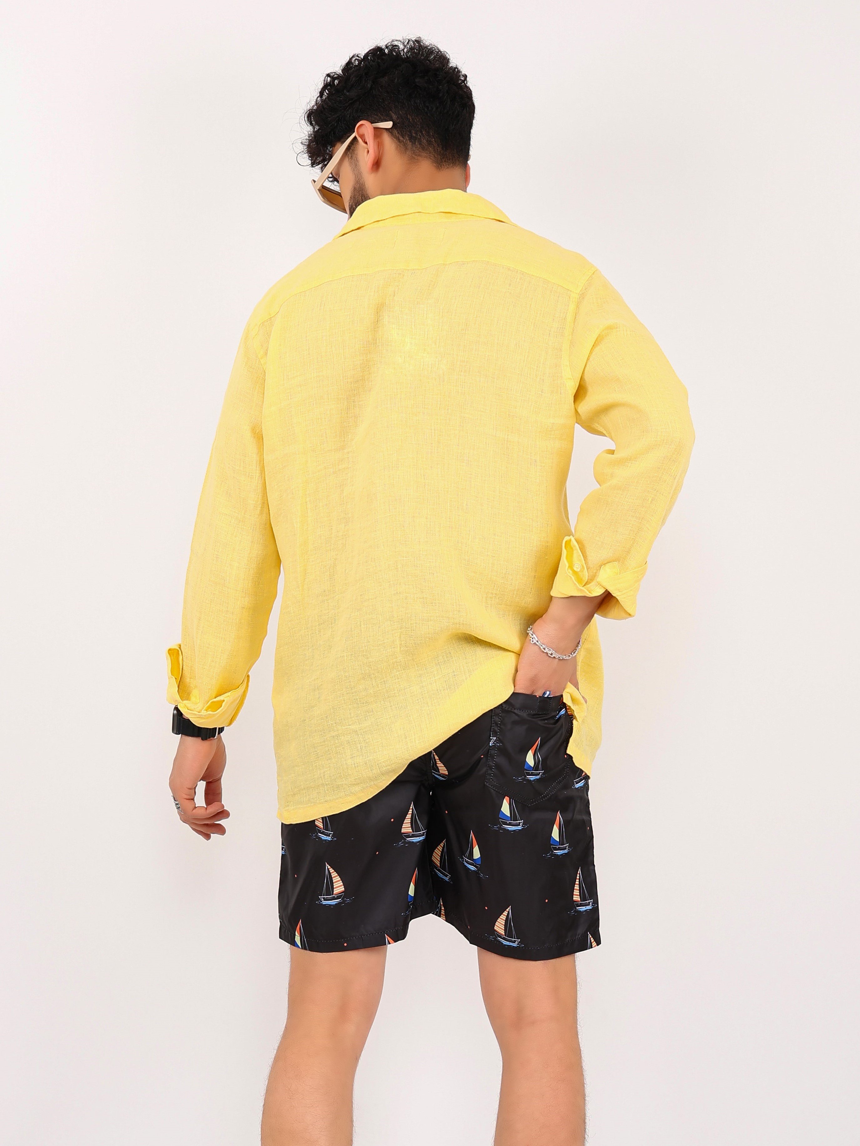 Sailboat Printed Water Repellent Swim Shorts