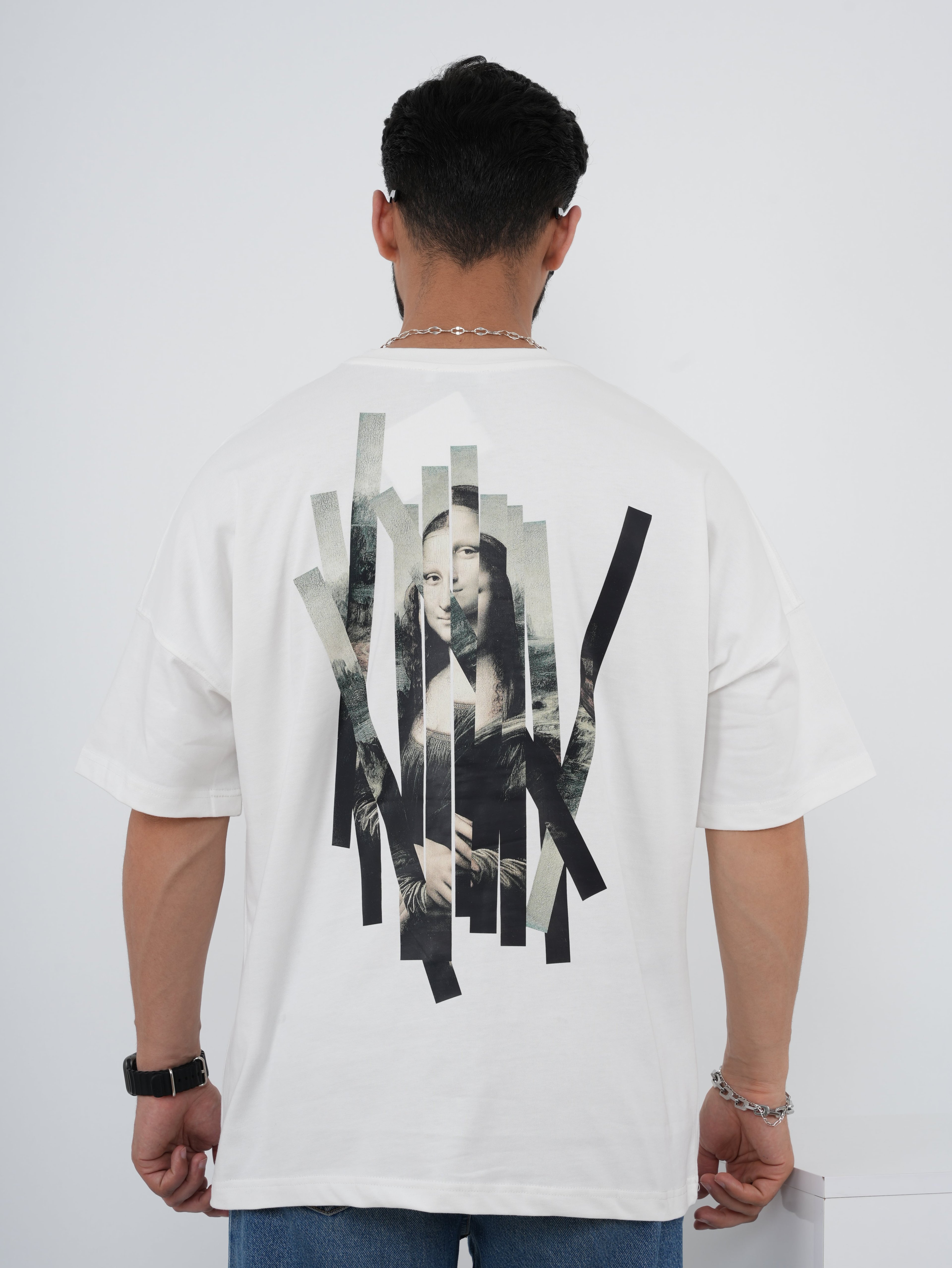 GOEZ PARIS Mona Lisa Baskılı Unisex Oversized T-Shirt