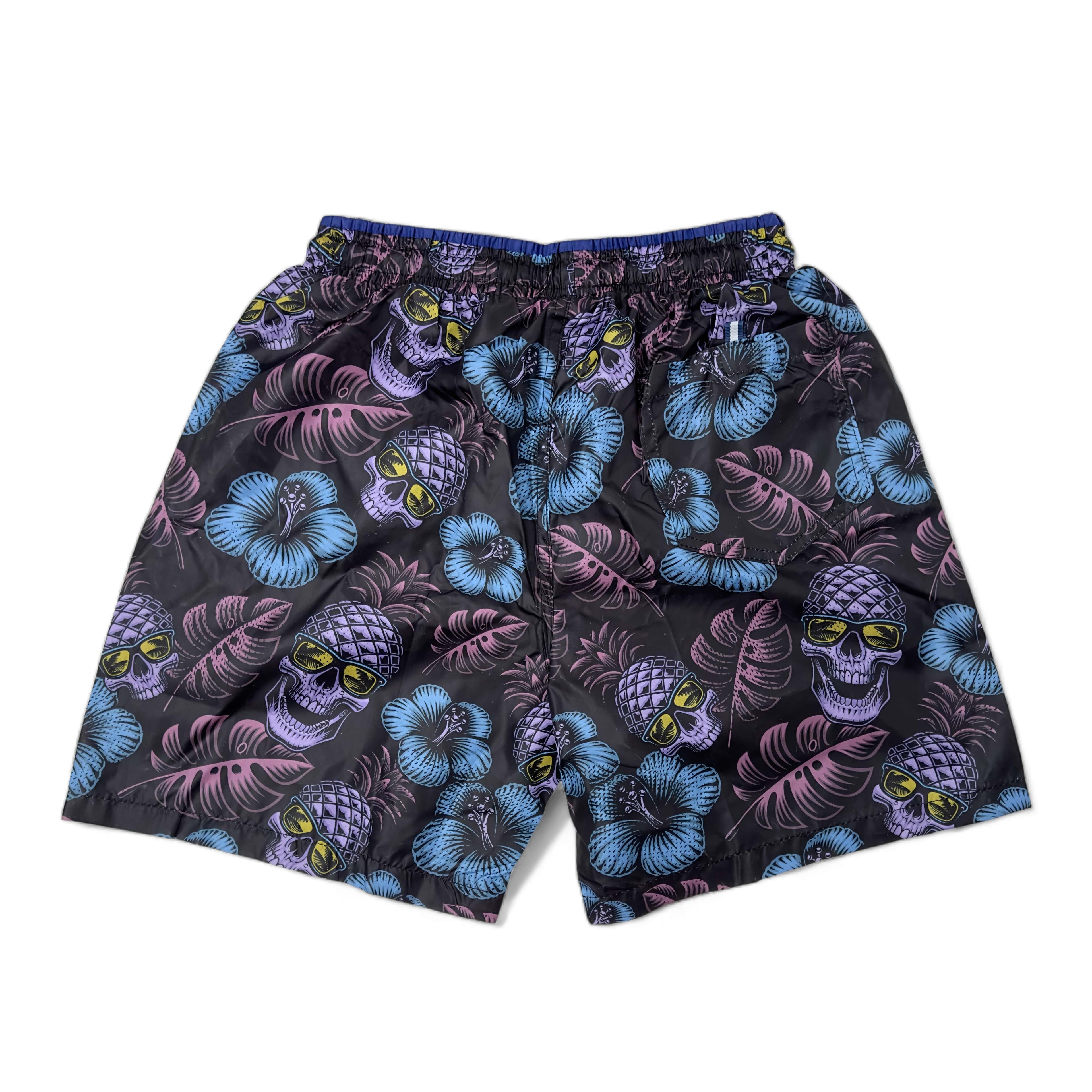 Pineapple Skull Printed Water Repellent Swim Shorts