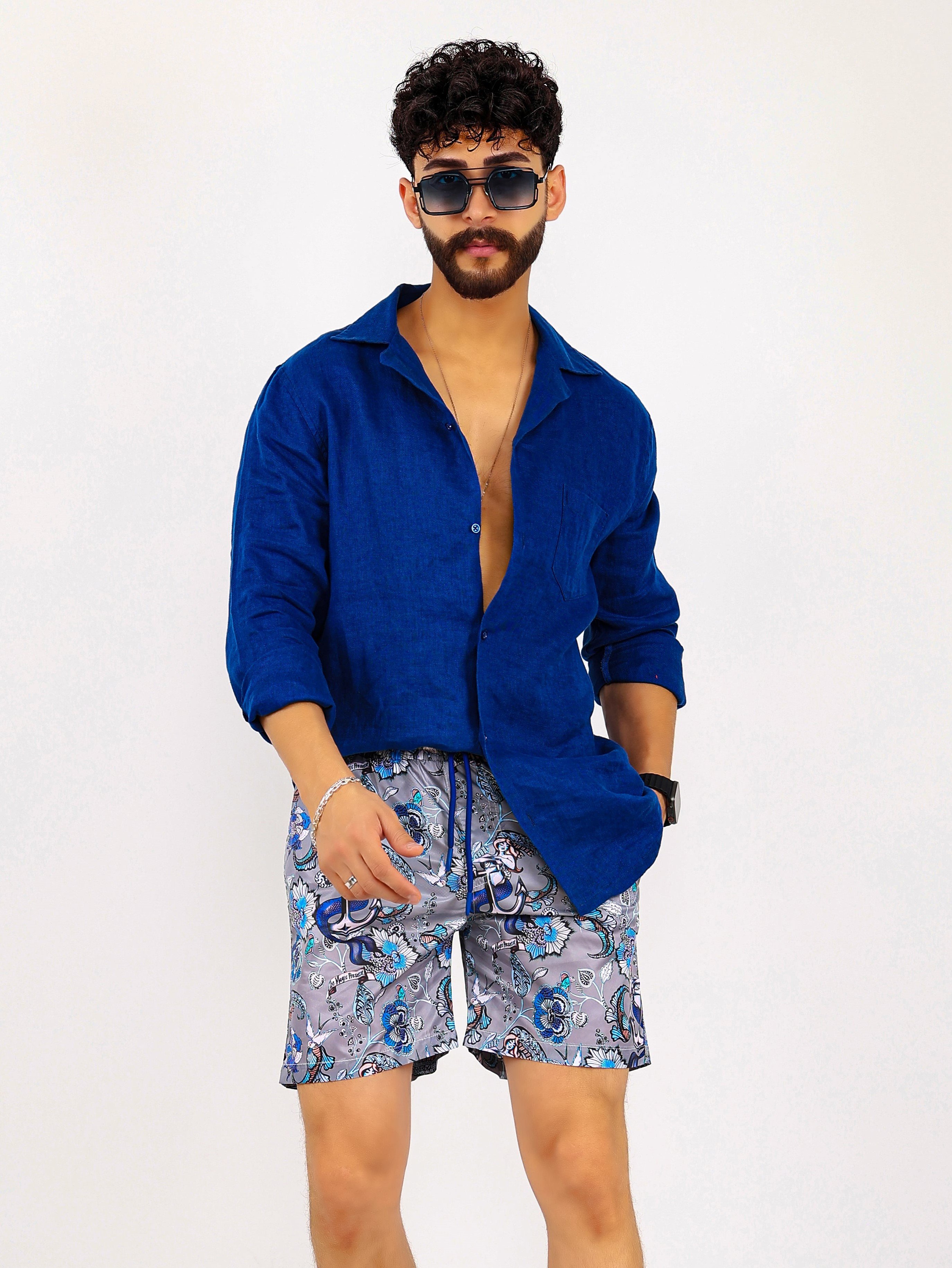 Anchor Printed Water Repellent Swim Shorts