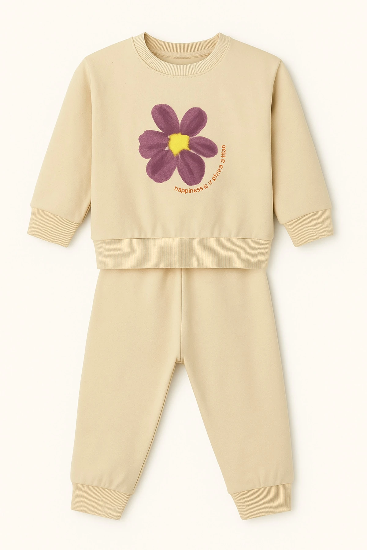 Kız Çocuk Çiçek baskılı 2'li Takım