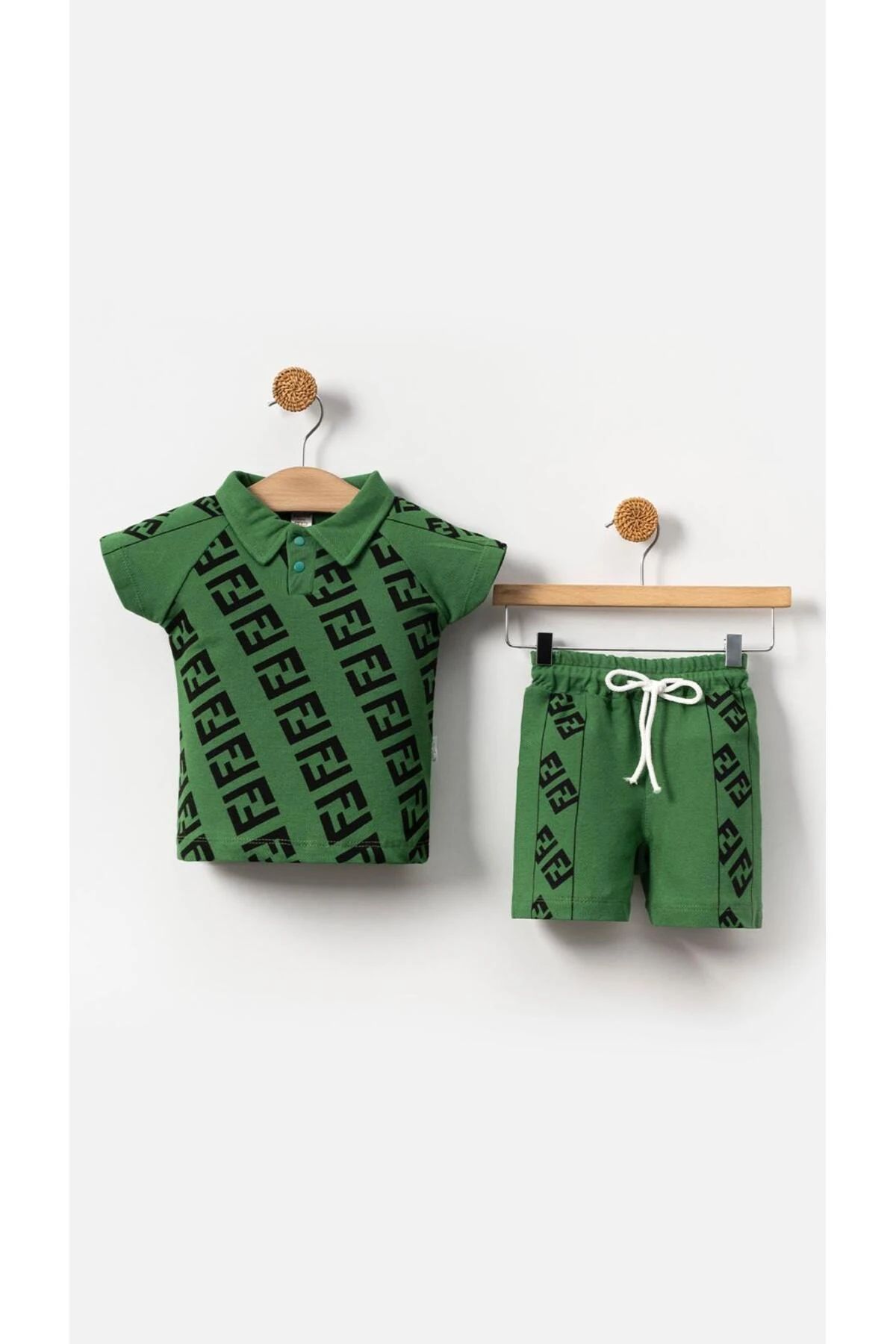ERKEK BEBEK AYLIK F BASKILI ŞORTLU 2 Lİ TAKIM