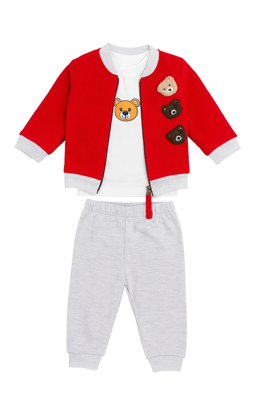 - 3 AYI SÜZENELİ KAPİTONE ERKEK BEBEK HIRKALI 3 LÜ TAKIM