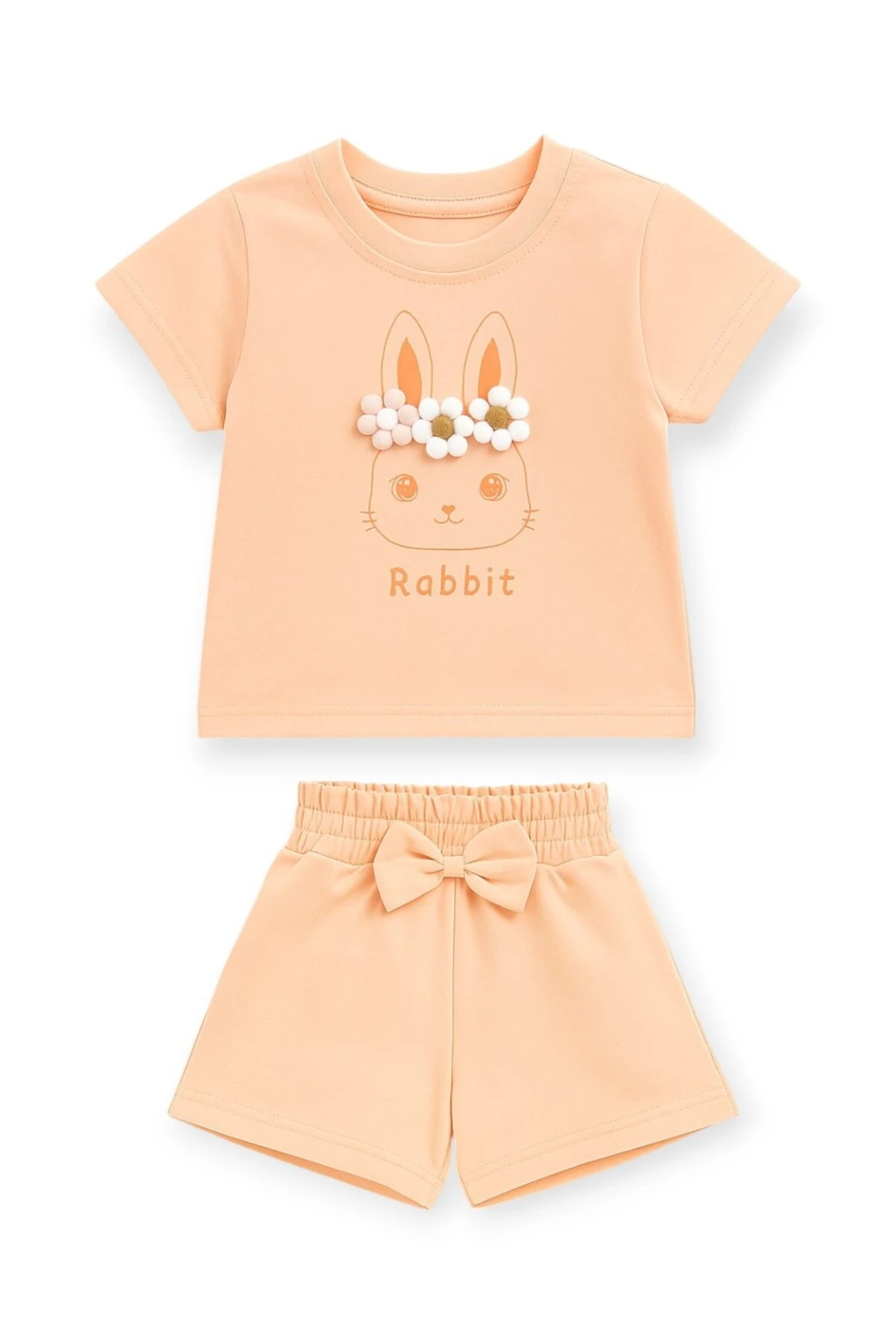 Kız Bebek Takım Rabbıt Baskılı 2'li Takım