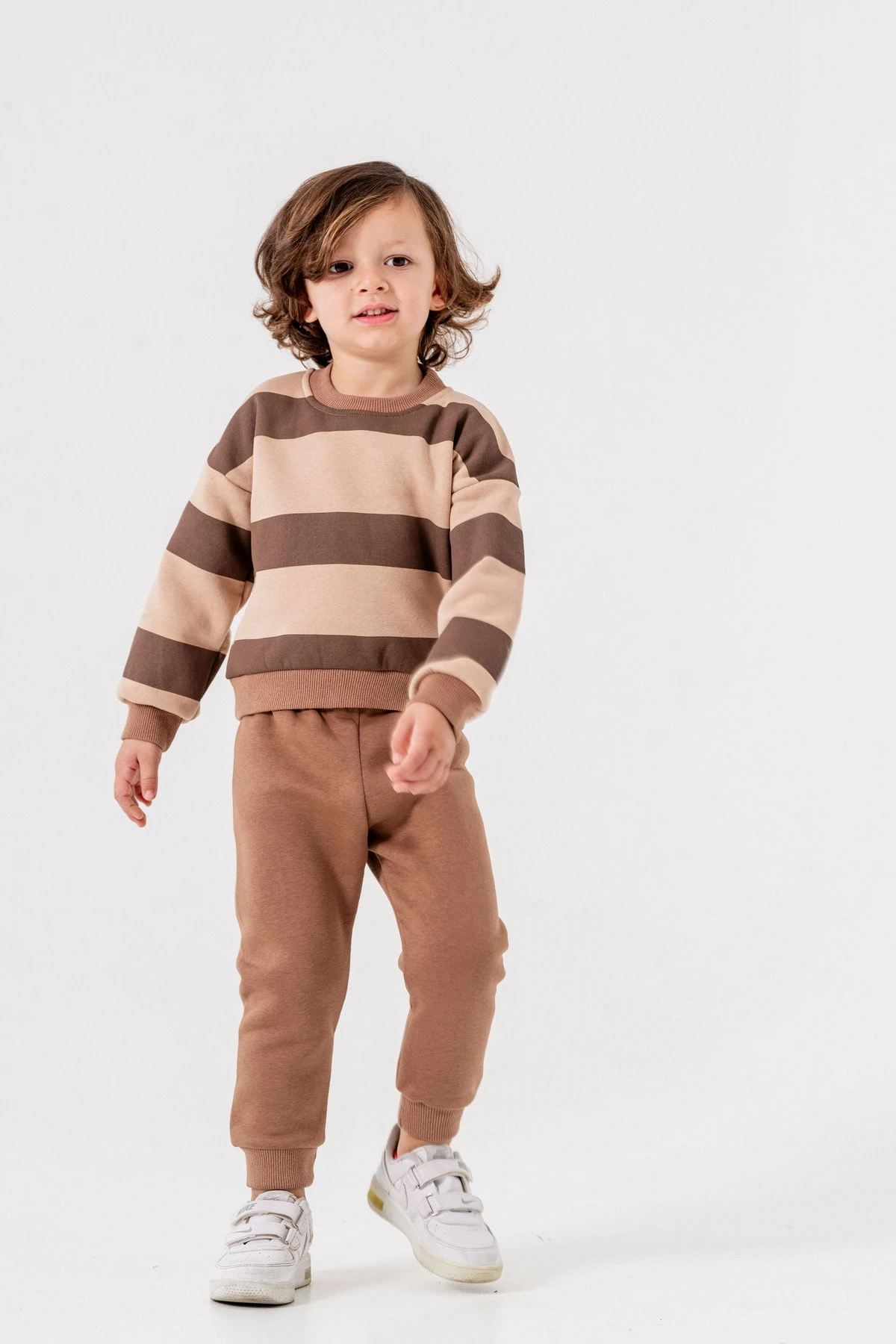 ERKEK ÇOCUK ŞARDONLU 3 İPLİK 1-5 YAŞ ÇİZGİ BASKILI 2 Lİ TAKIM