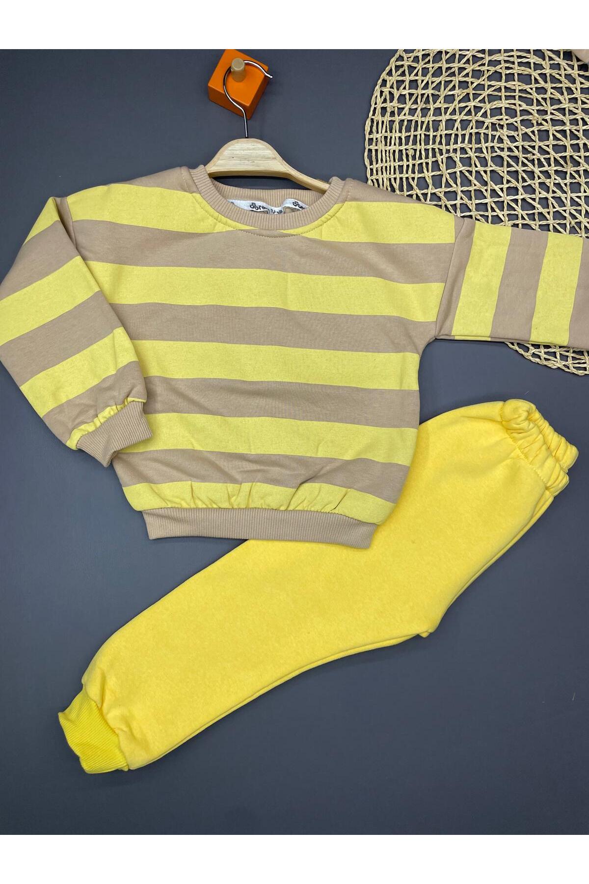 ERKEK ÇOCUK ŞARDONLU 3 İPLİK 1-5 YAŞ ÇİZGİ BASKILI 2 Lİ TAKIM