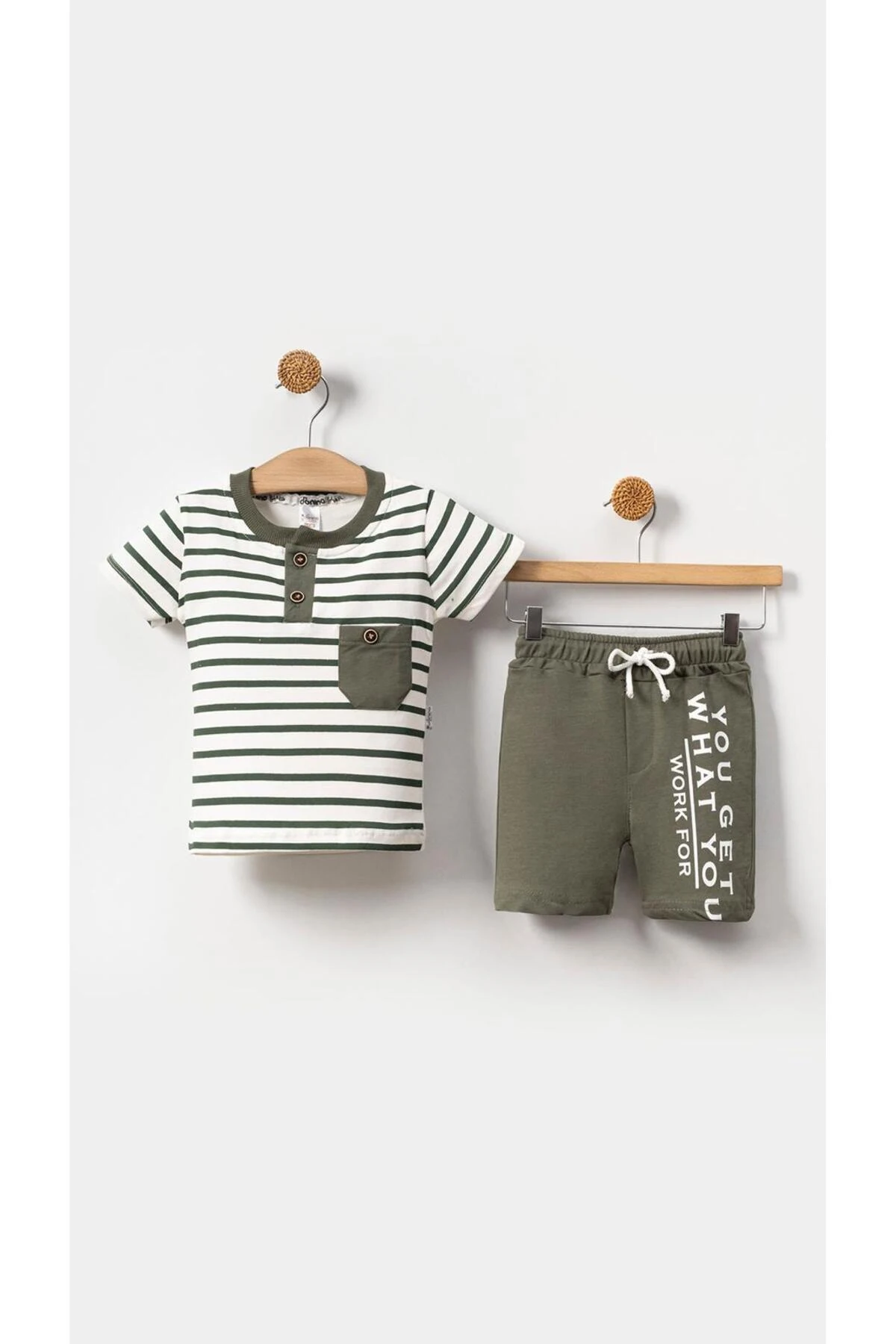 ERKEK BEBEK AYLIK ÇİZGİLİ ŞORTLU 2 Lİ TAKIM