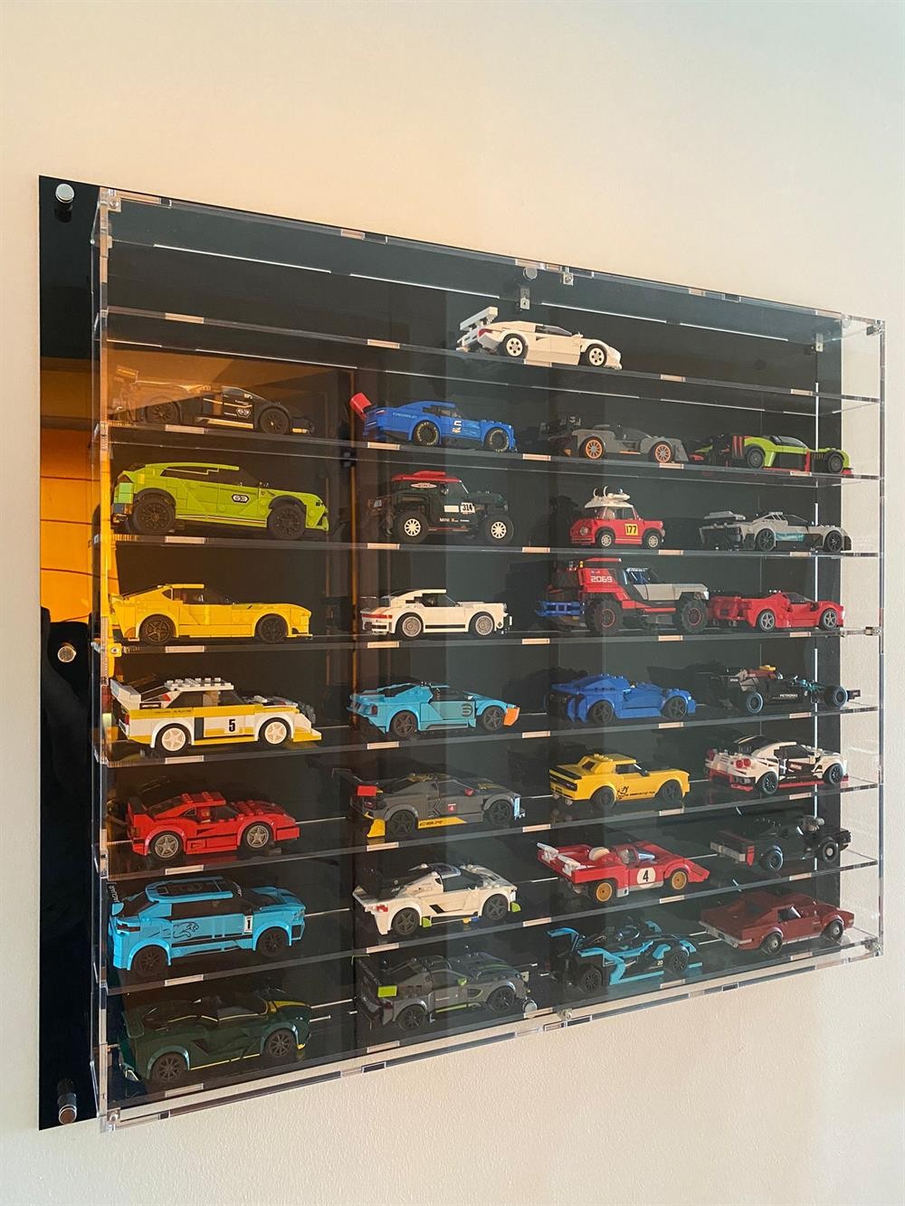 Wall Mounted Display Case for 32 x LEGO® Speed Champions Car (4x8)