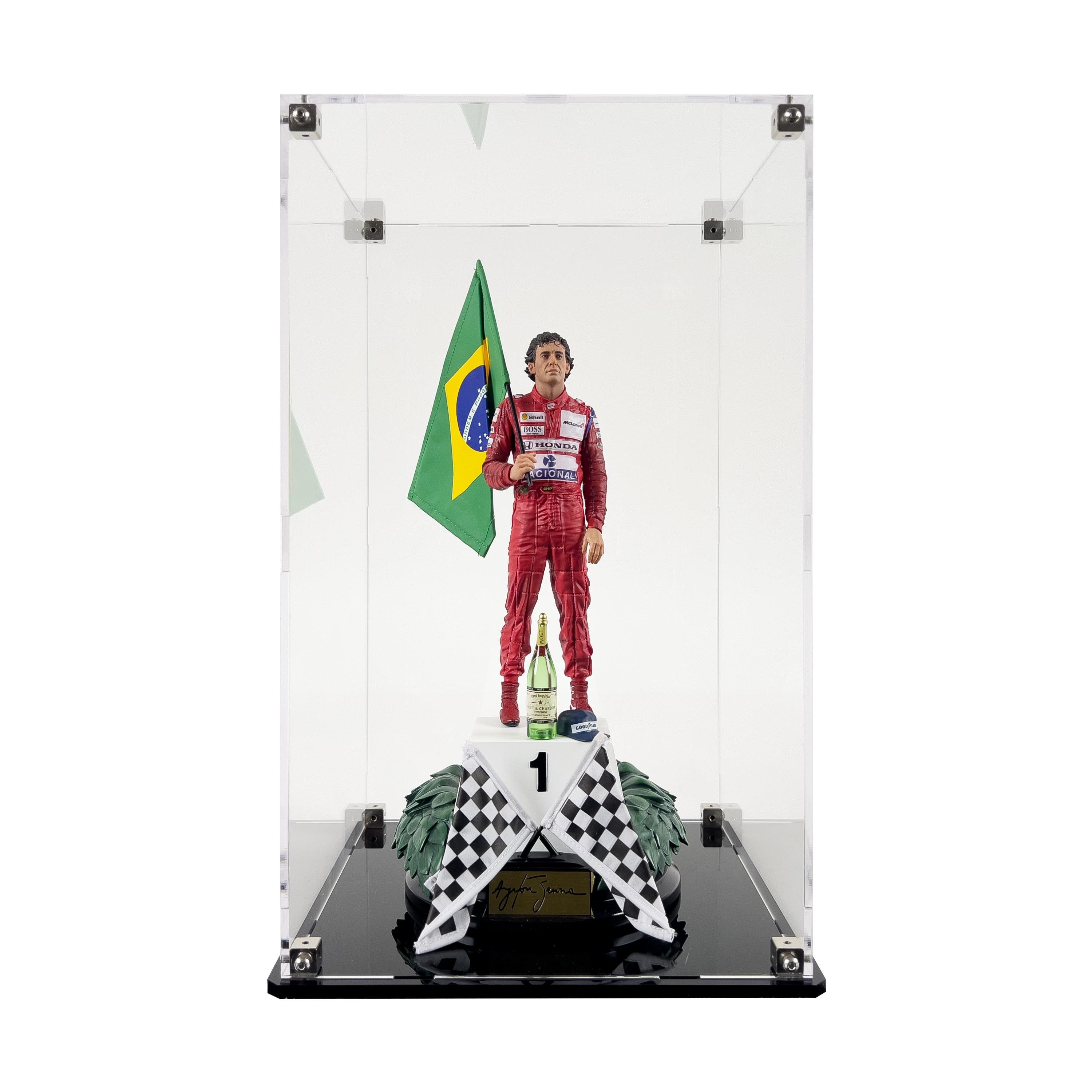 Iron Studios - Ayrton Senna Deluxe - GP Brazil 1991 - Art Scale 1/10 için Sergileme Vitrini