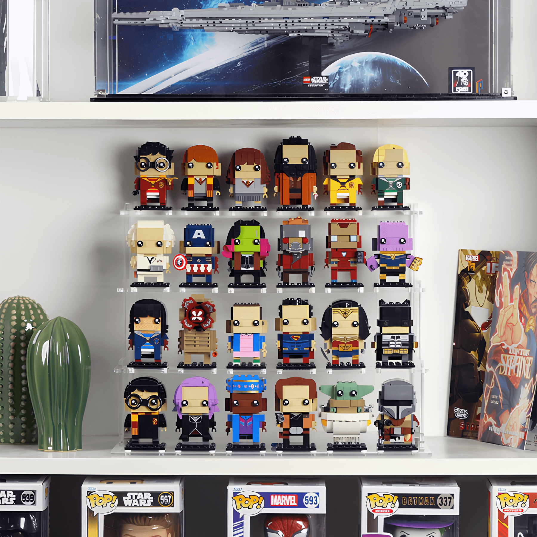 IKEA® Billy Bookcase Compatible Display Stand for LEGO® BrickHeadz™