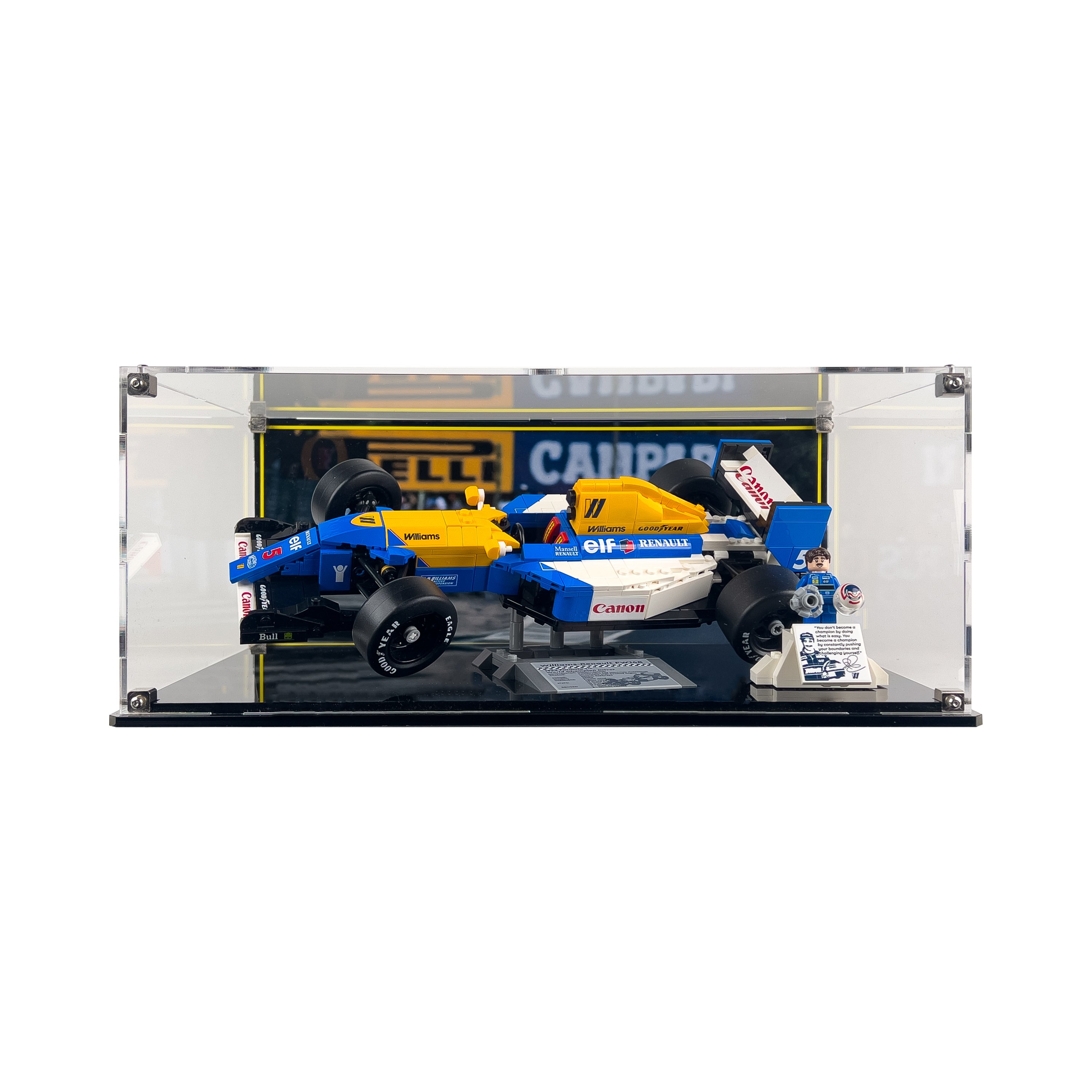 LEGO® Icons: Williams FW14B ve Nigel Mansell (10353) için Sergileme Vitrini - Baskılı Arka Plan
