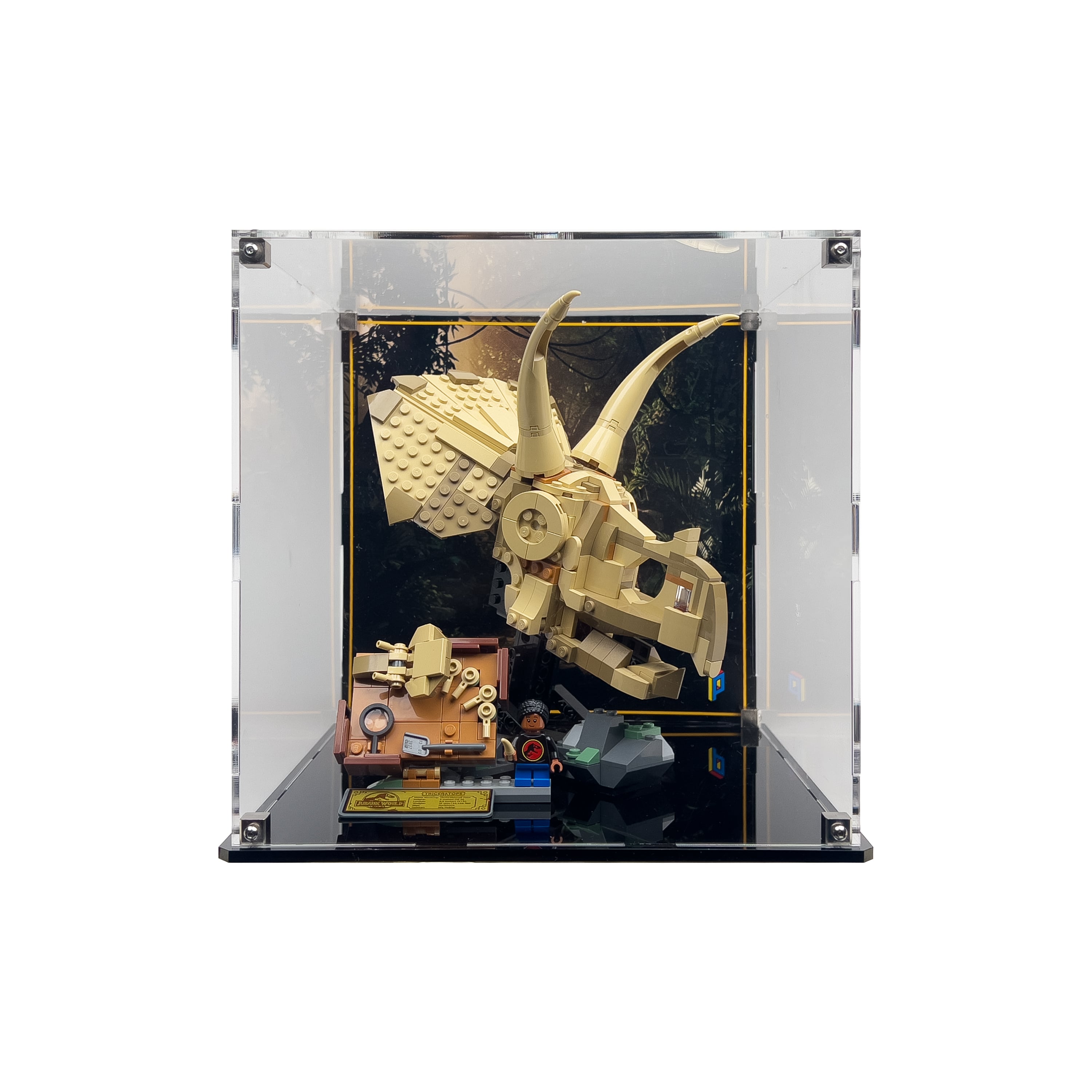 LEGO® Jurassic World Dinozor Fosilleri: Triceratops Kafatası (76969) için Sergileme Vitrini