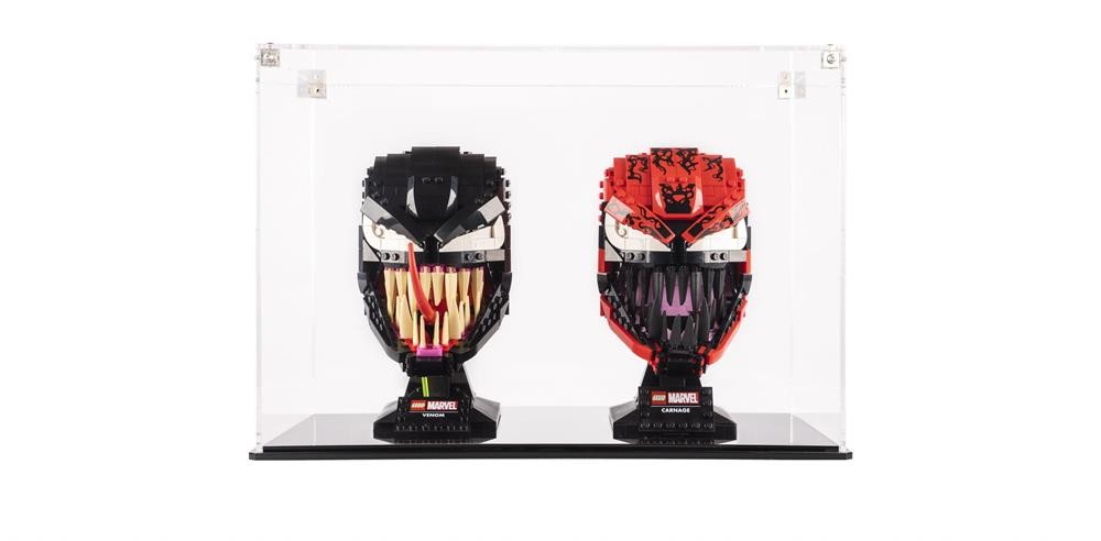 LEGO® Marvel: Display Case for Spider-Man Carnage (76199) &amp; Venom (76187) Helmets