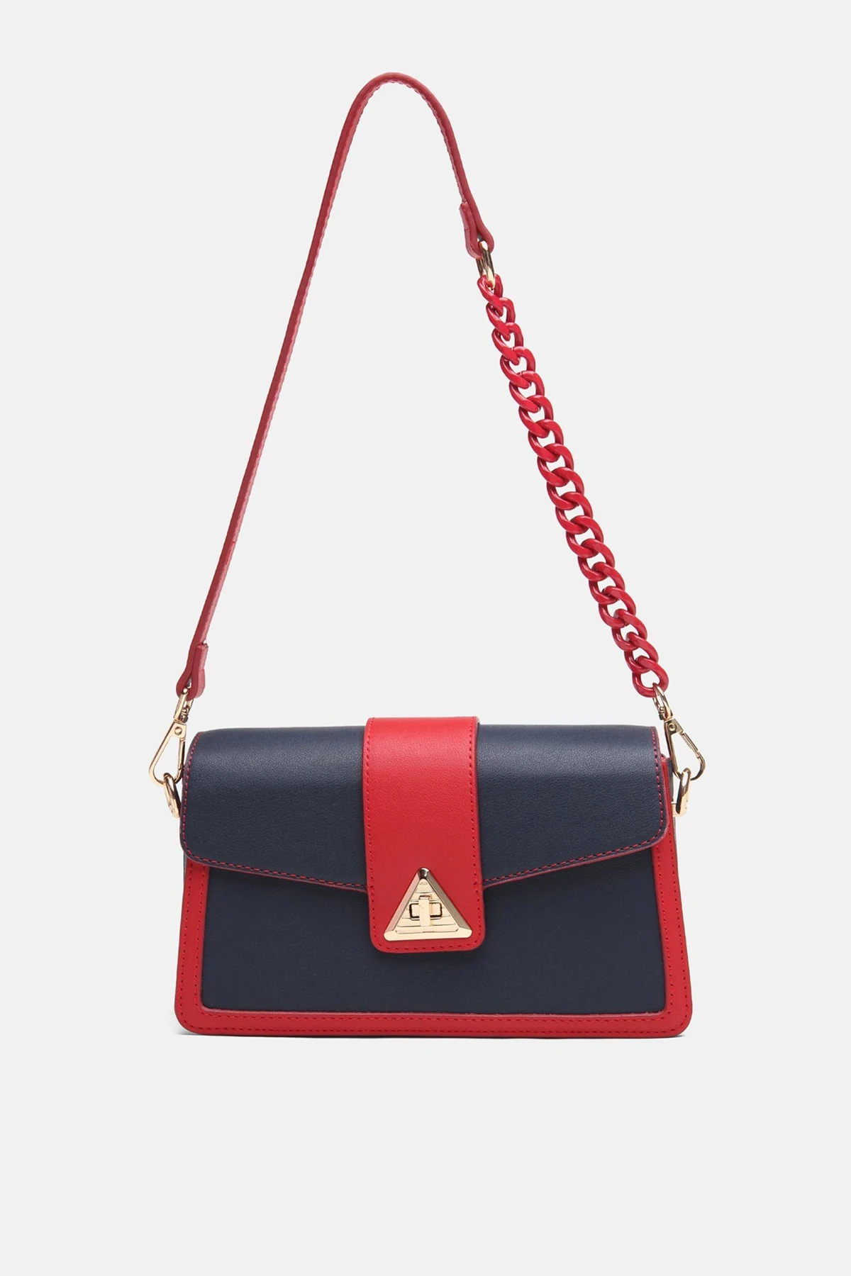 Zincir Detaylı Zoya Kadın Omuz Çantası - Kırmızı