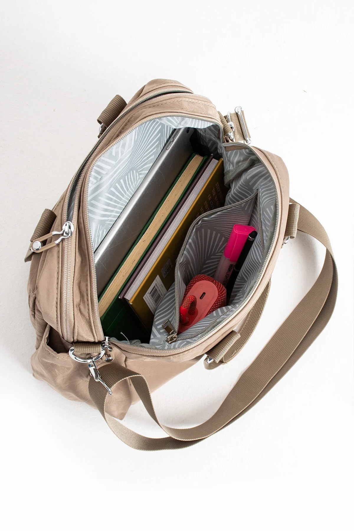 Paraşüt Kumaş 4 Bölmeli Çapraz Askılı El ve Omuz Çantası