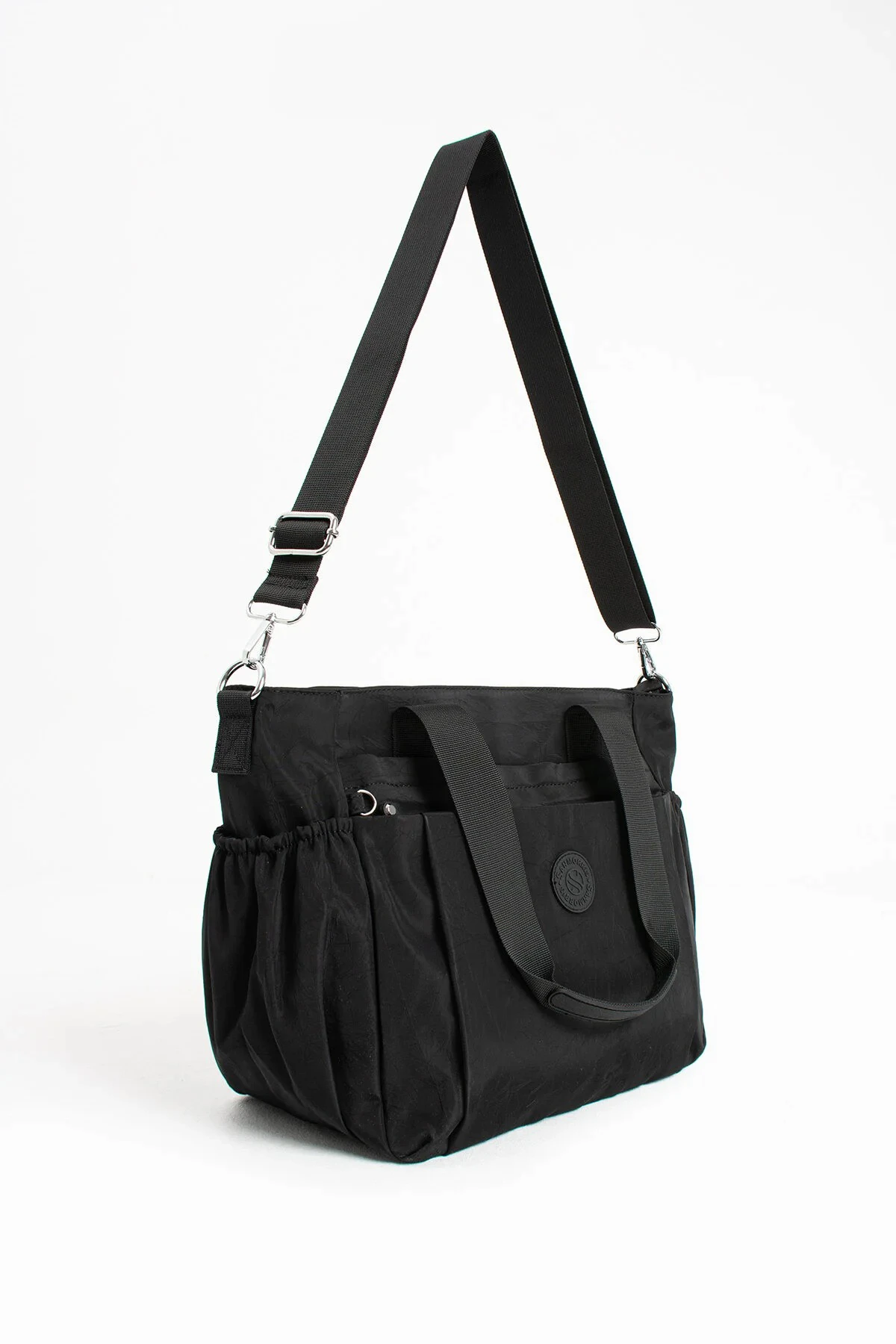Büyük Boy 4 Bölmeli Suya Dayanıklı Çapraz ve Omuz Askılı Çanta - Siyah