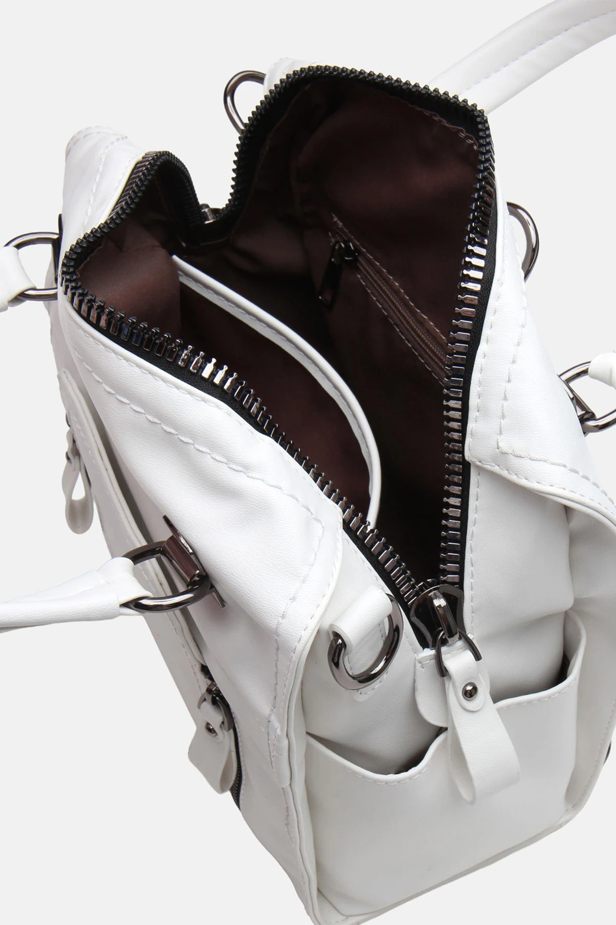 Suni Deri Wendin Kadın El Omuz ve Sırt Çantası