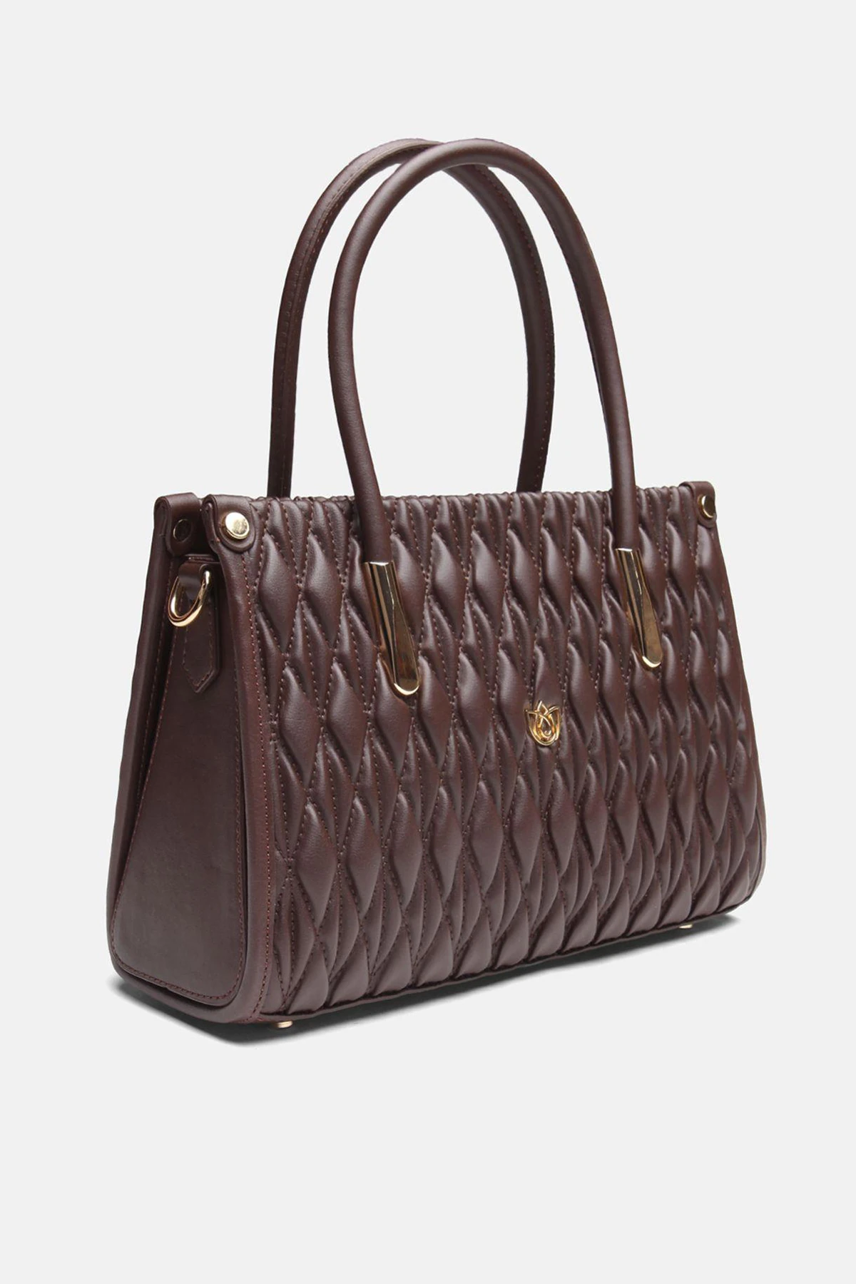 Kapitone Gövdeli Kayla El Ve Omuz Çantası - Kahverengi