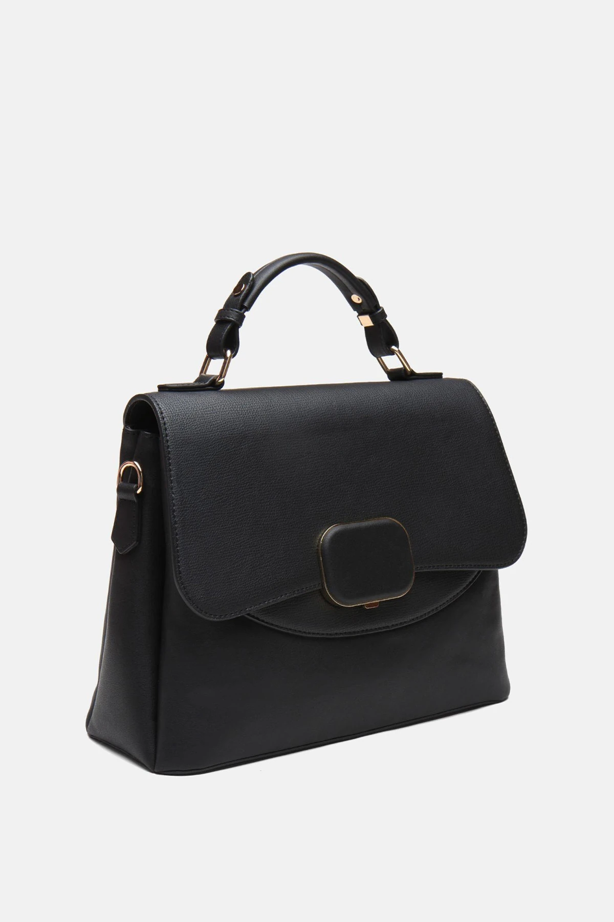 Suni Deri Kassiya Kadın El ve Omuz Çantası - Siyah