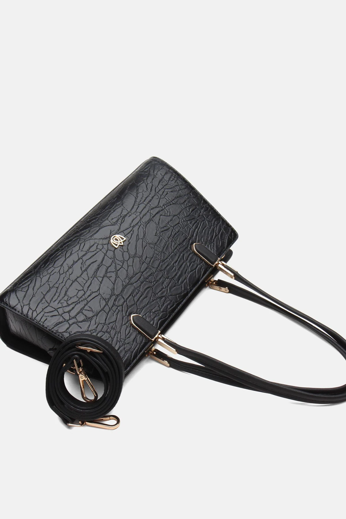 Vegan Deri Anneliese El ve Omuz Kadın Çantası - Siyah