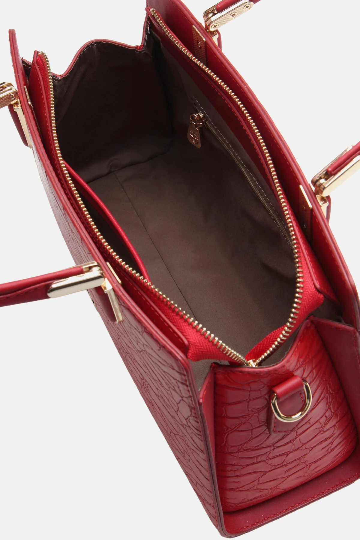 Vegan Deri Anneliese El ve Omuz Kadın Çantası - Kırmızı