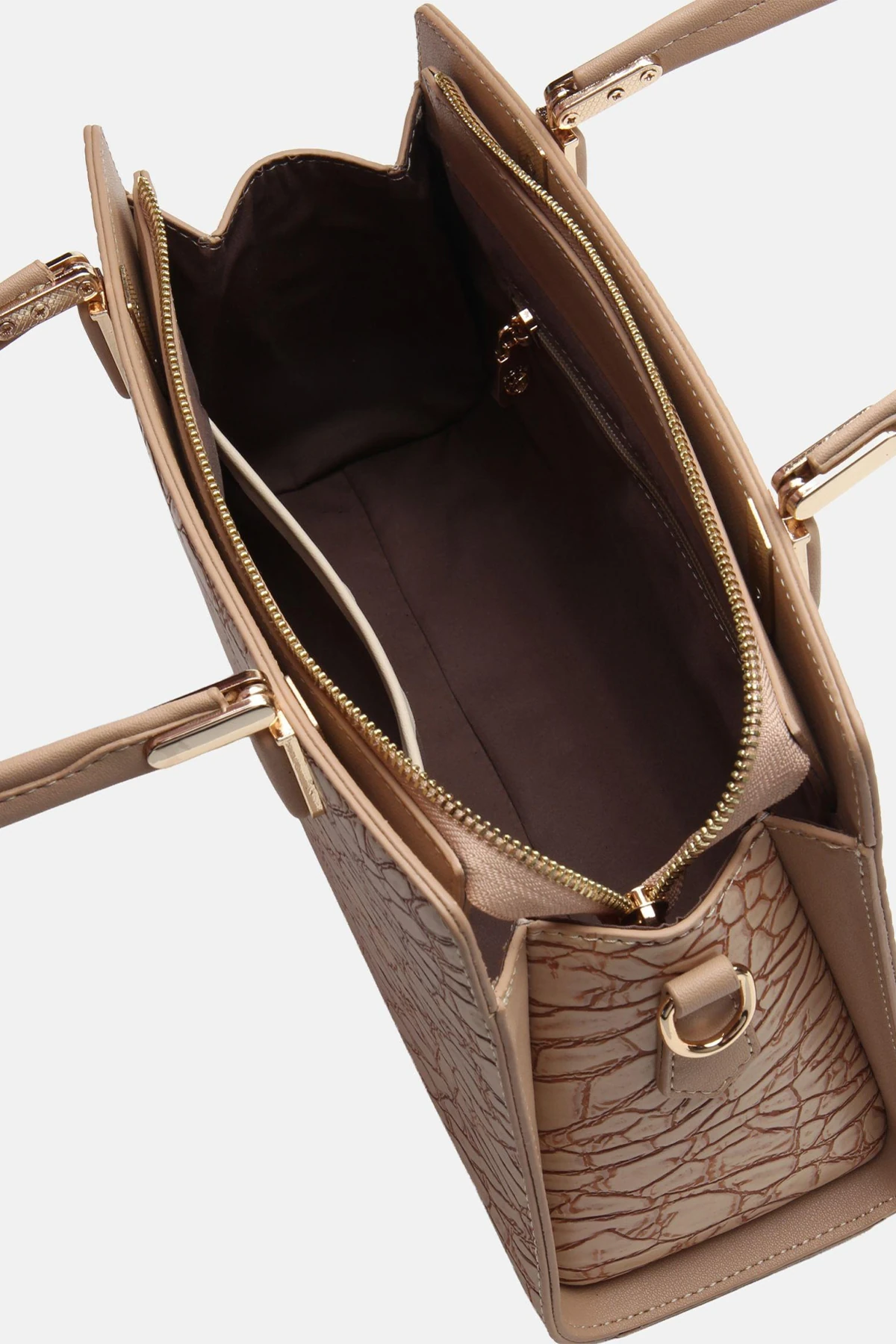 Vegan Deri Anneliese El ve Omuz Kadın Çantası - Krem