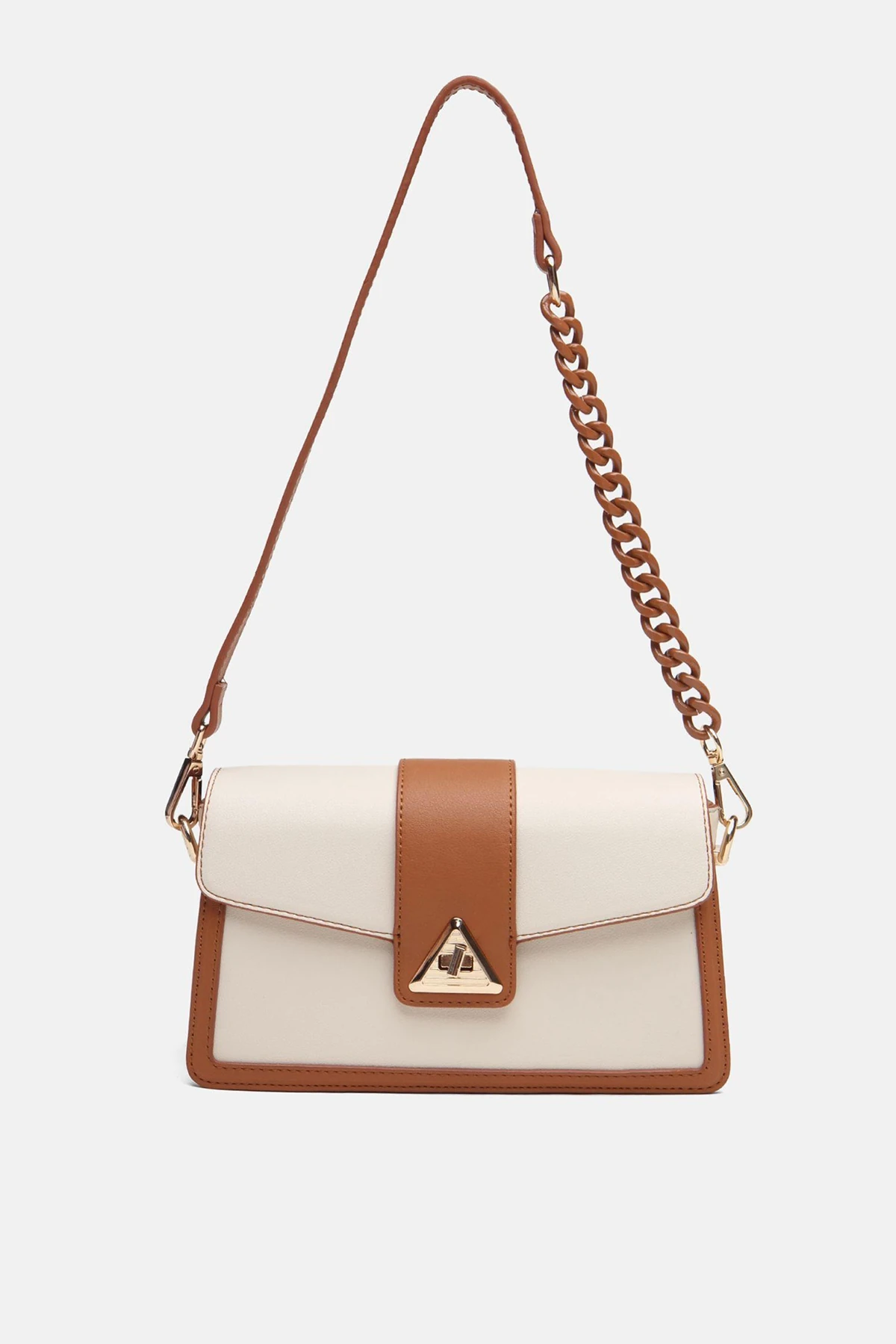 Zincir Detaylı Zoya Kadın Omuz Çantası - Krem