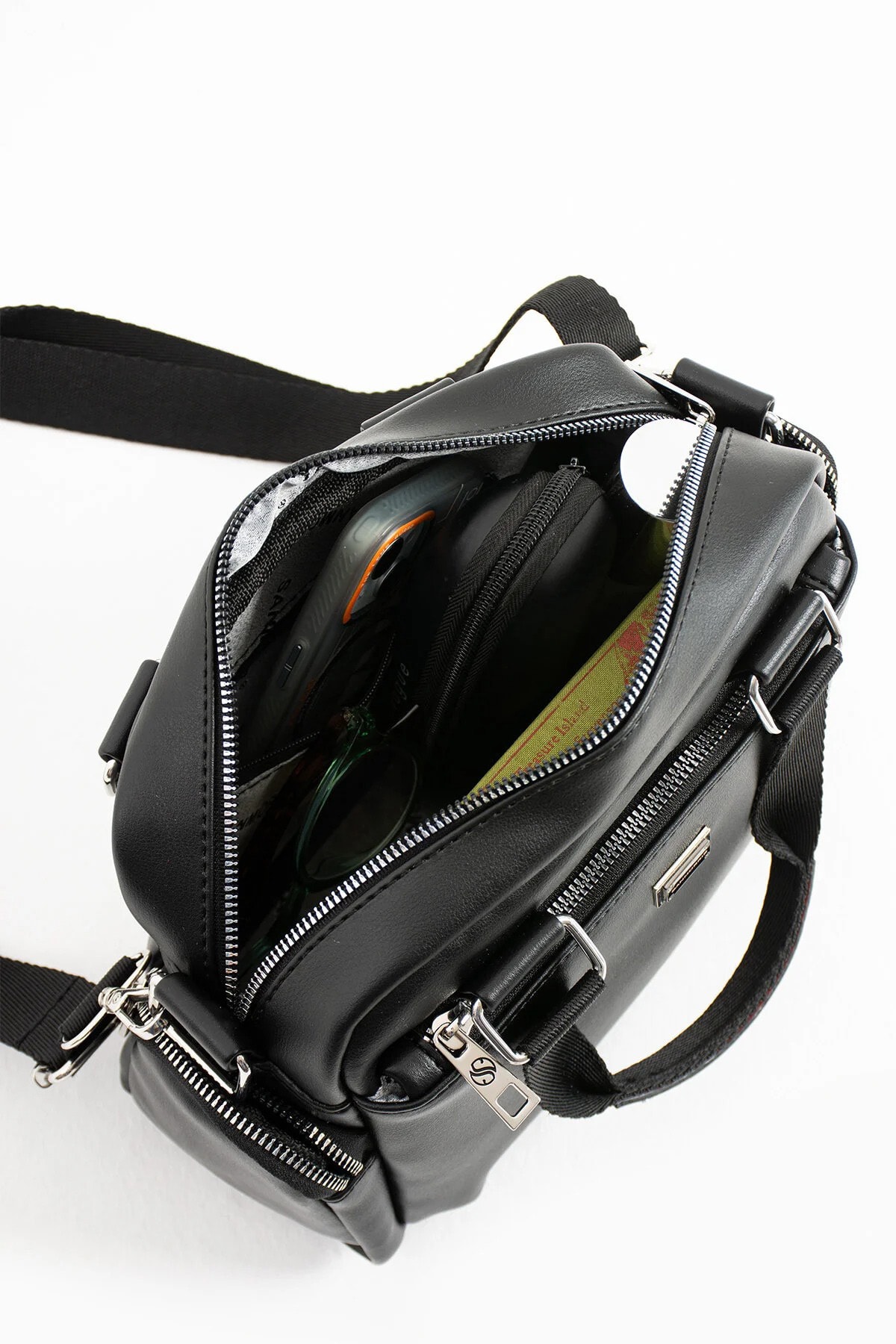 Çok Gözlü Ayarlanabilir Çapraz Askılı Kadın El ve Omuz Çantası