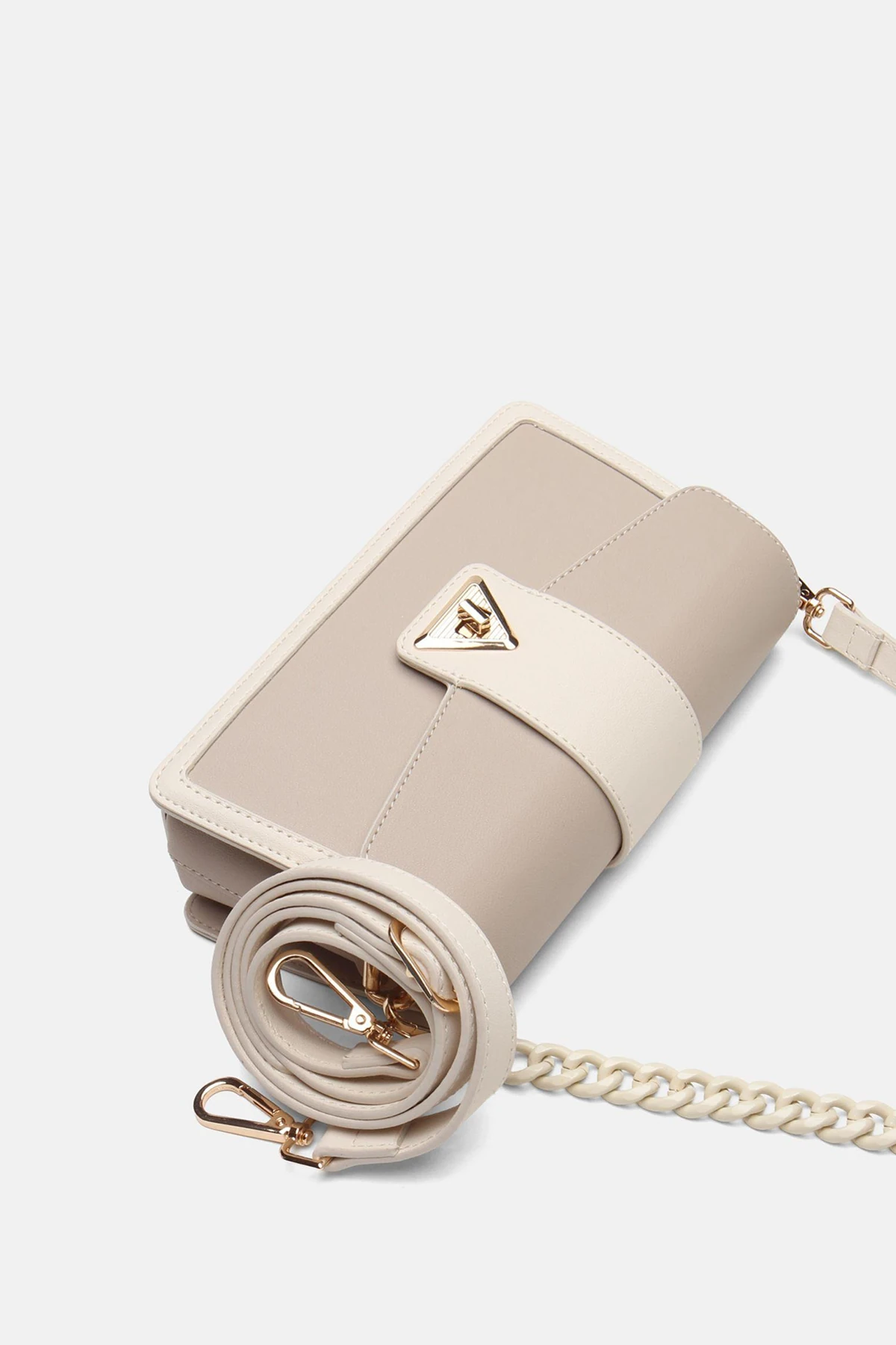 Zincir Detaylı Zoya Kadın Omuz Çantası - Vizon