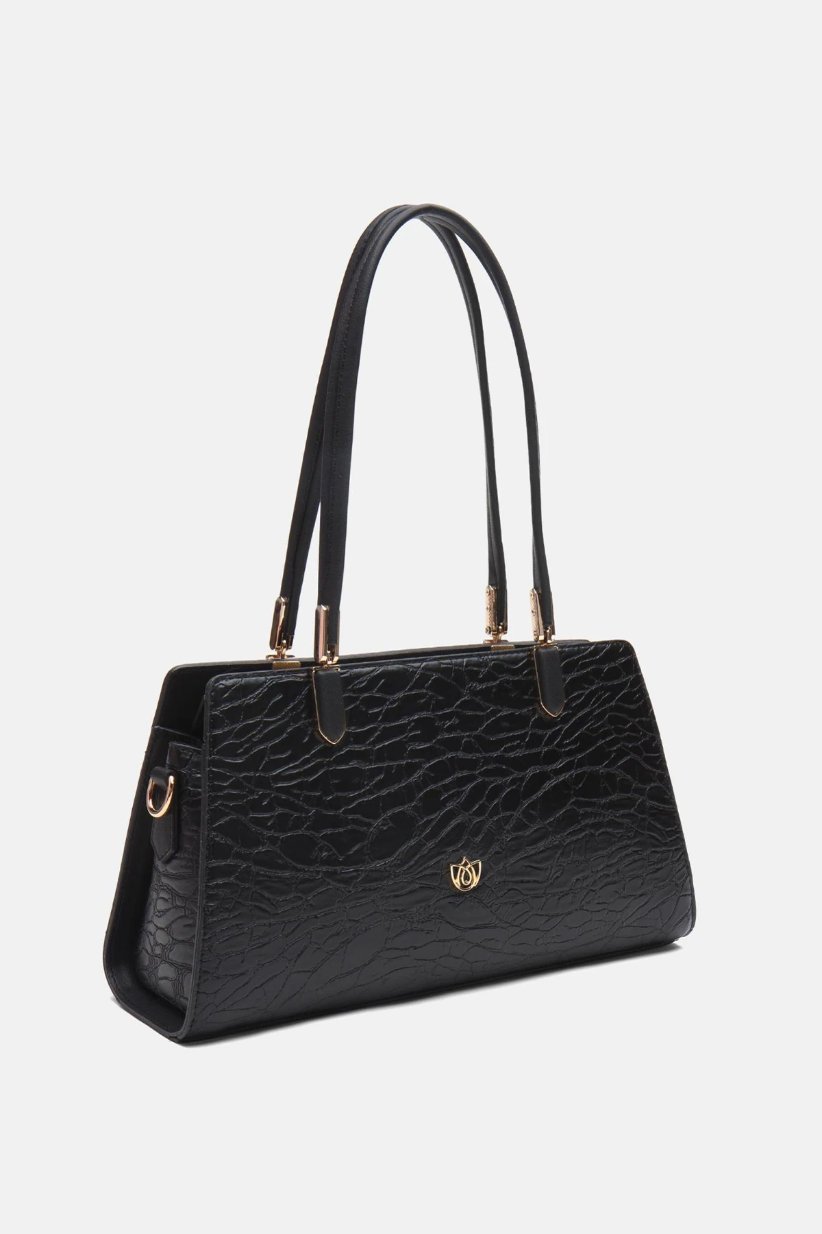 Vegan Deri Anneliese El ve Omuz Kadın Çantası - Siyah