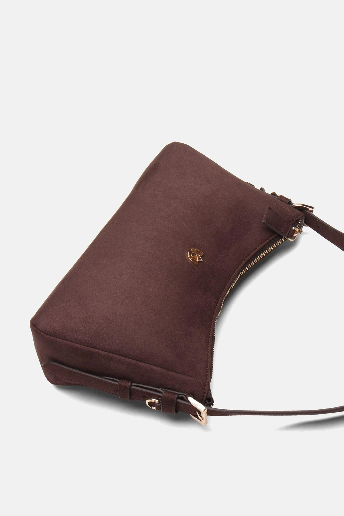 Süet Sueva Kadın El ve Omuz Çantası - Kahve