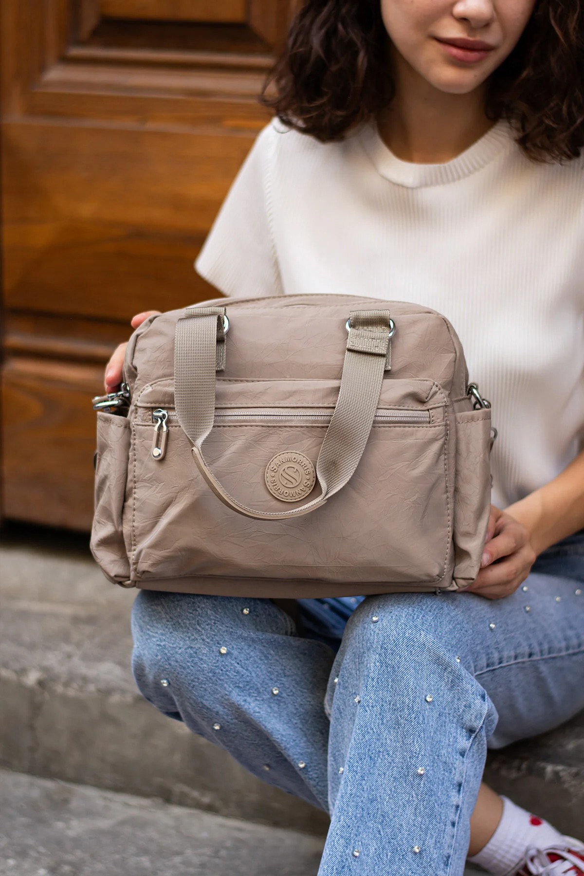 Paraşüt Kumaş 4 Bölmeli Çapraz Askılı El ve Omuz Çantası