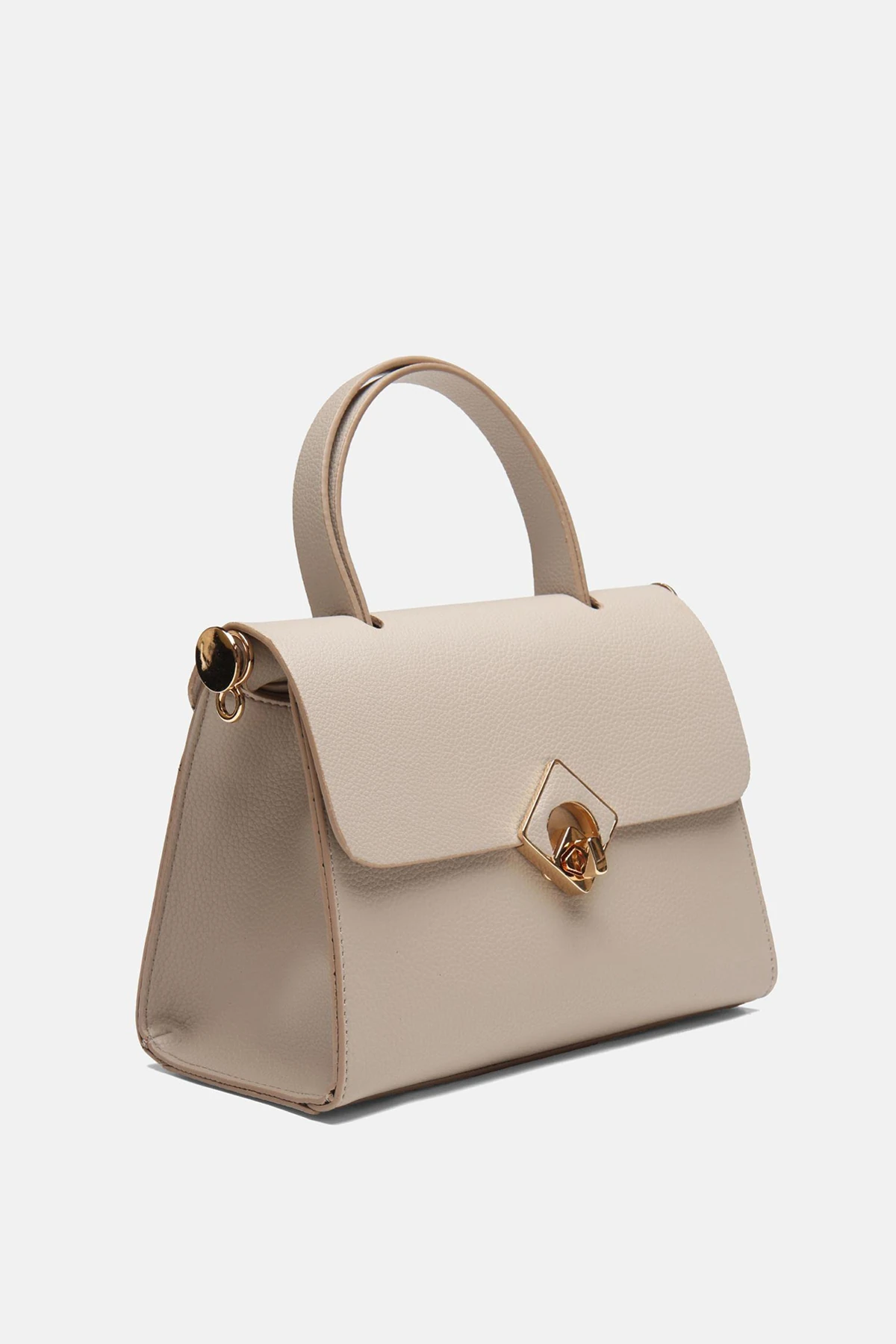 ​Ayarlanabilir Askılı Vamir Kadın El ve Omuz Çantası - Vizon