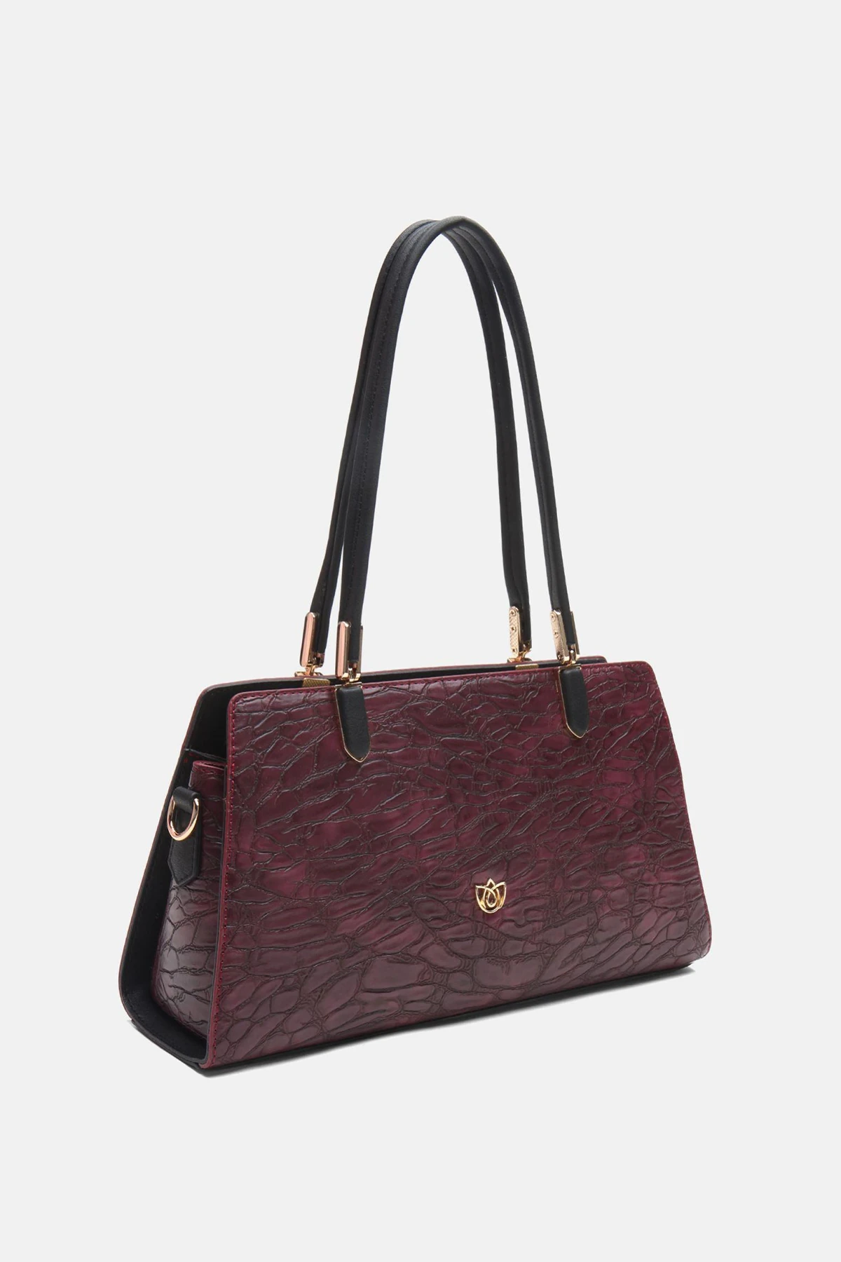 Vegan Deri Anneliese El ve Omuz Kadın Çantası - Bordo