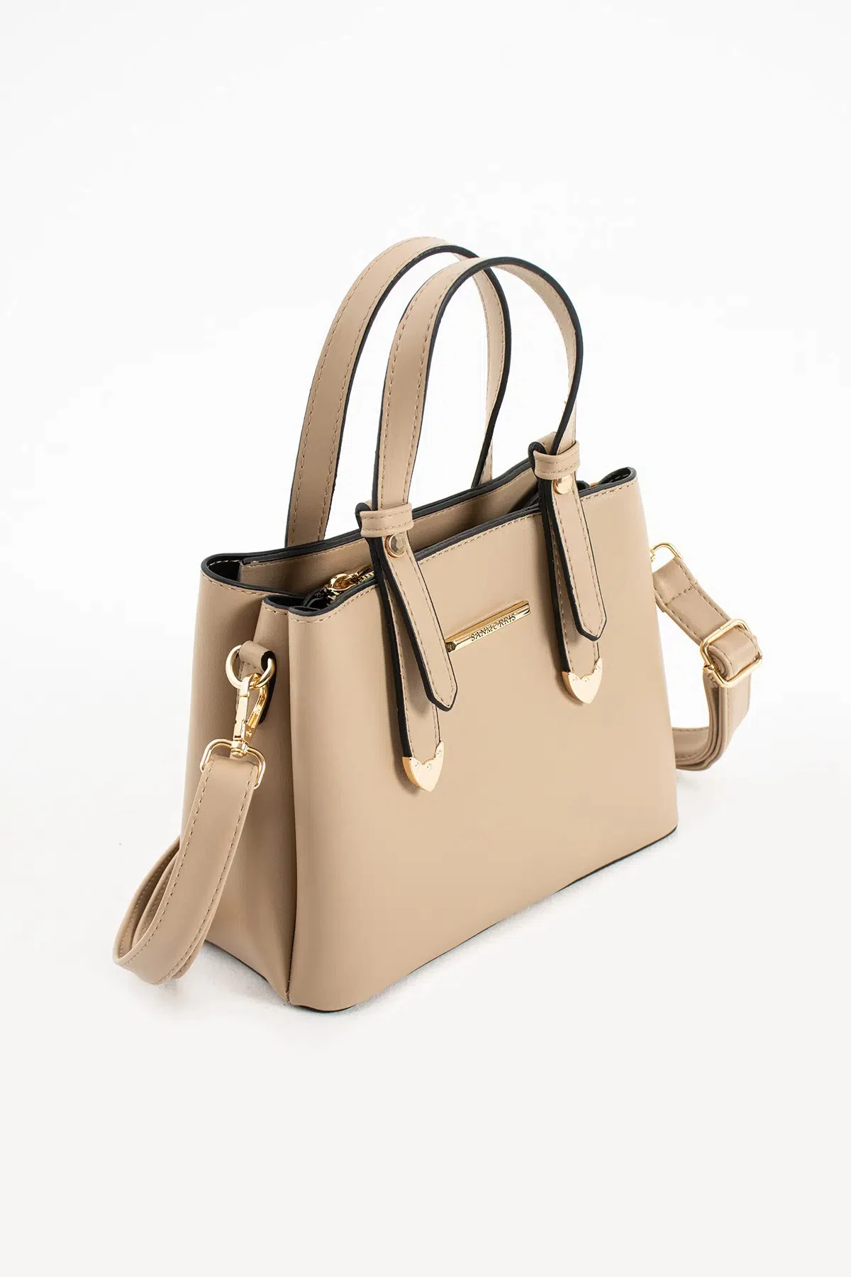 4 Bölmeli Gold Aksesuarlı Şık Kadın Omuz ve El Çantası