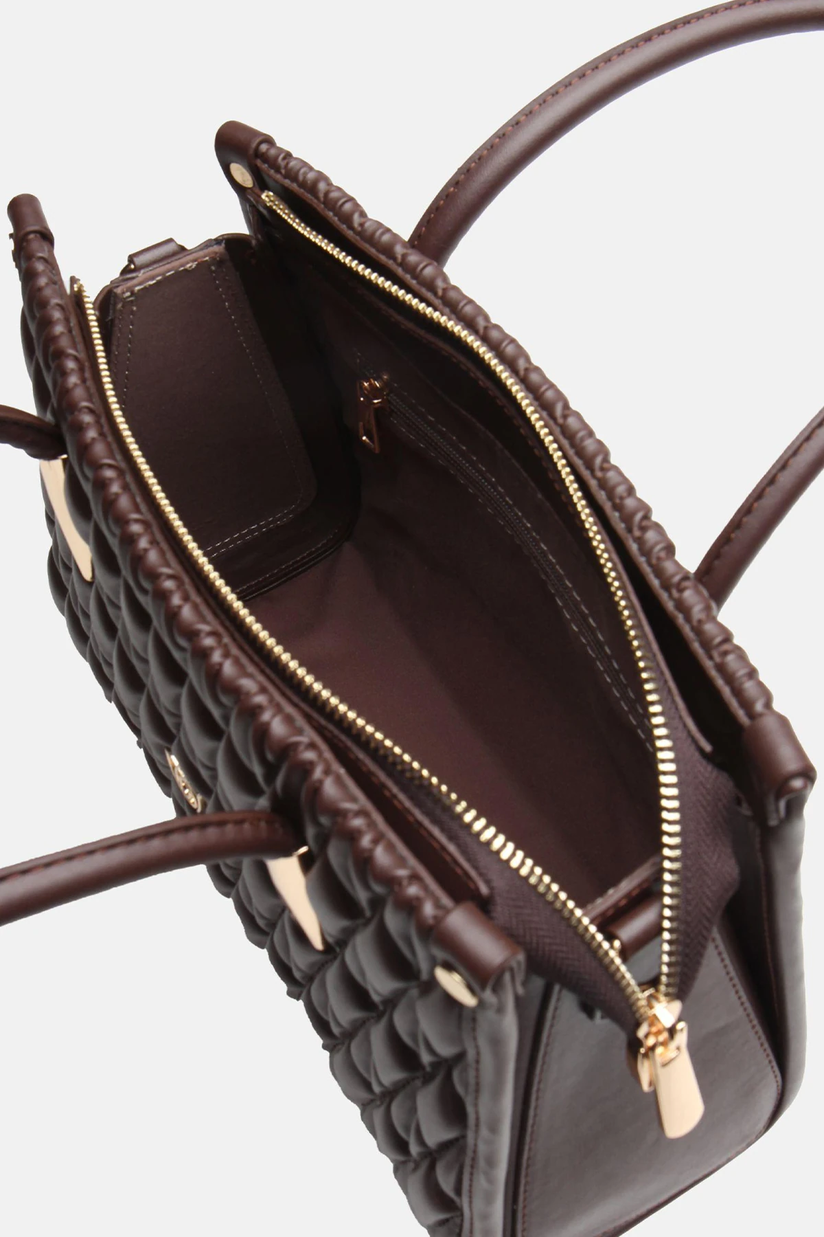 Kapitone Gövdeli Kayla El Ve Omuz Çantası - Kahverengi