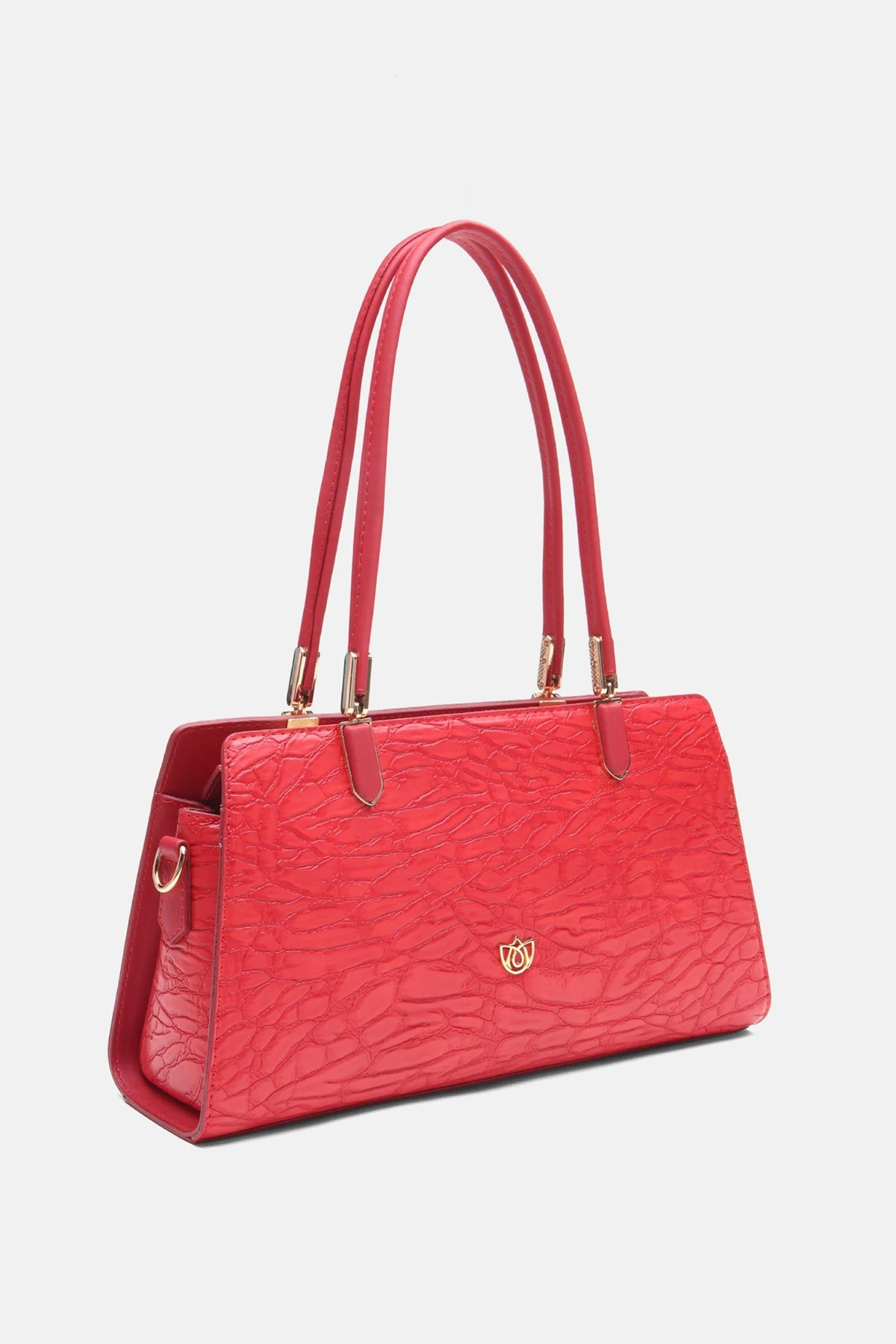 Vegan Deri Anneliese El ve Omuz Kadın Çantası - Kırmızı