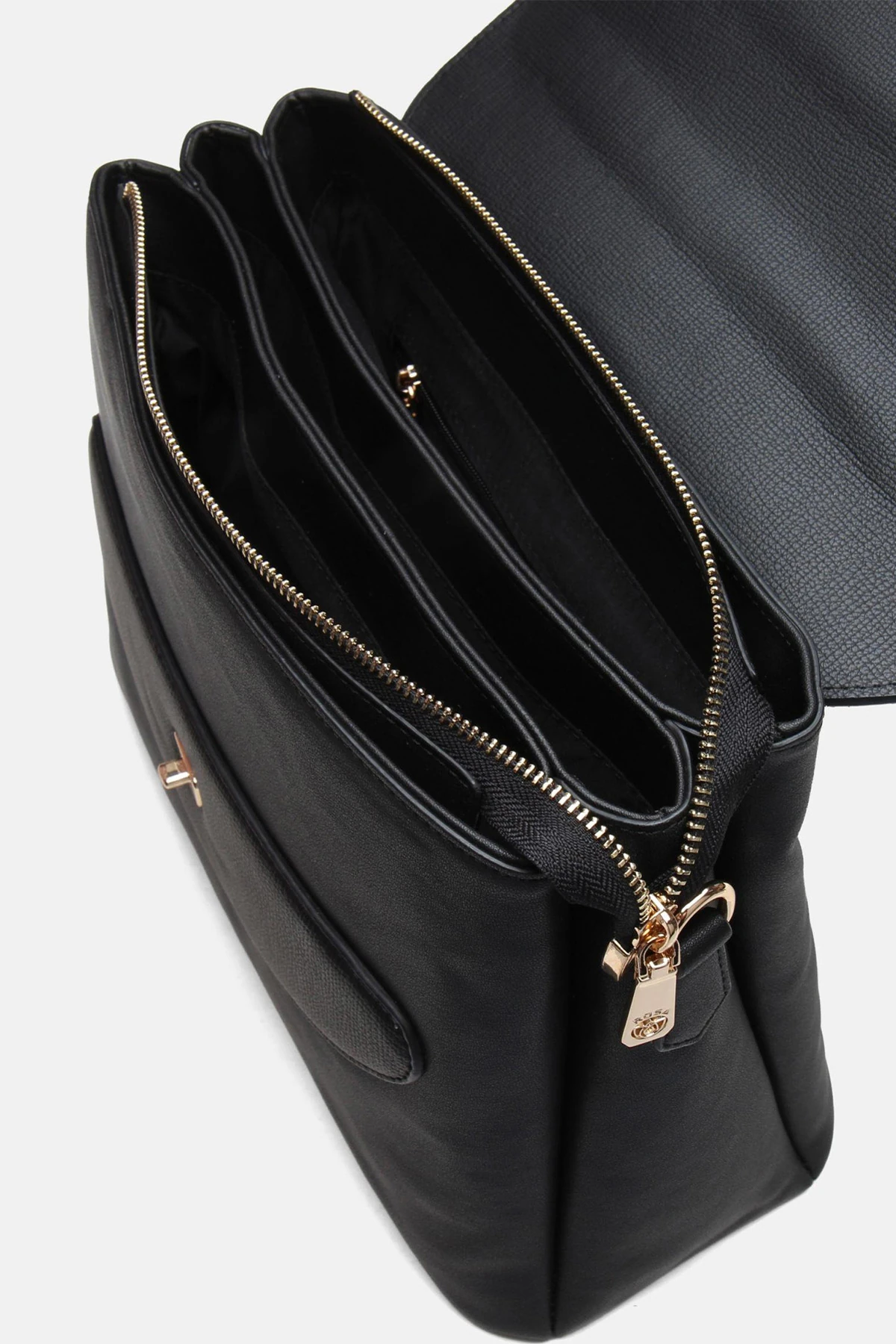 Suni Deri Kassiya Kadın El ve Omuz Çantası - Siyah