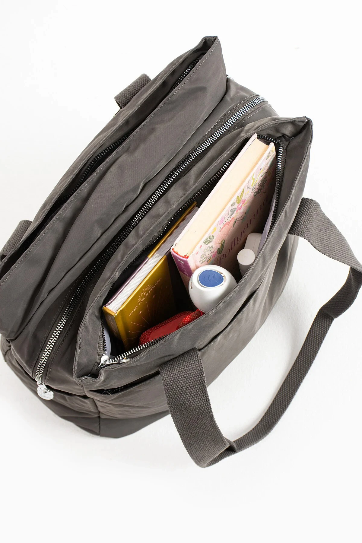 5 Gözlü Büyük Boy Suya Dayanıklı Saten Kumaş Omuz Çantası