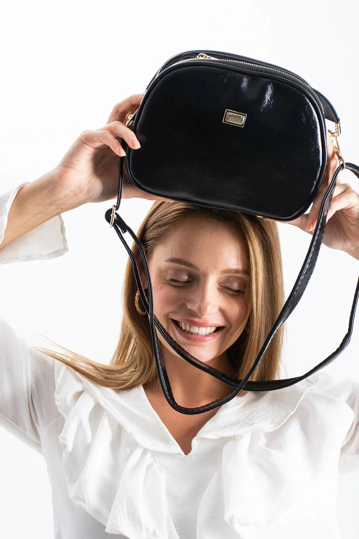 Suni Deri 4 Bölmeli Çapraz Askılı Çapraz ve Omuz Çanta - Bordo