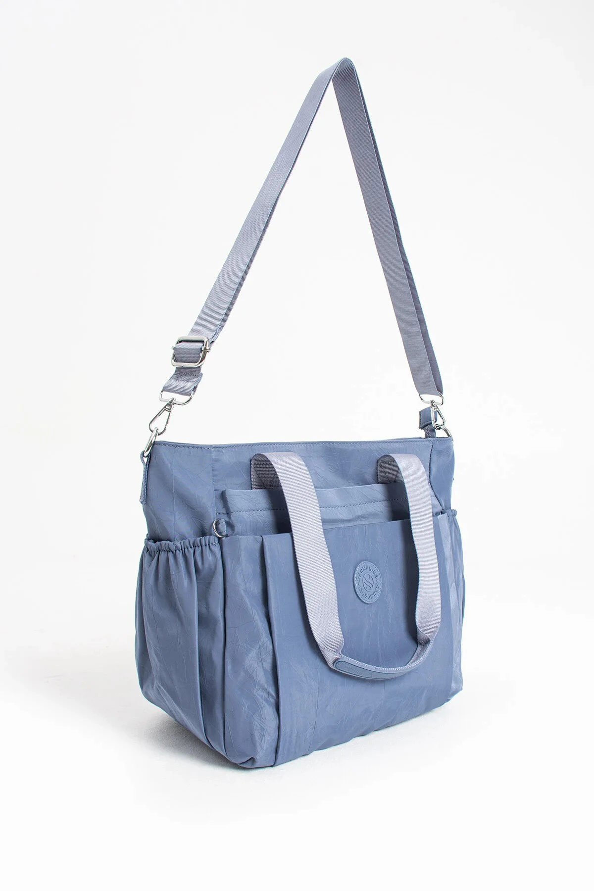 Büyük Boy 4 Bölmeli Suya Dayanıklı Çapraz ve Omuz Askılı Çanta - Mavi