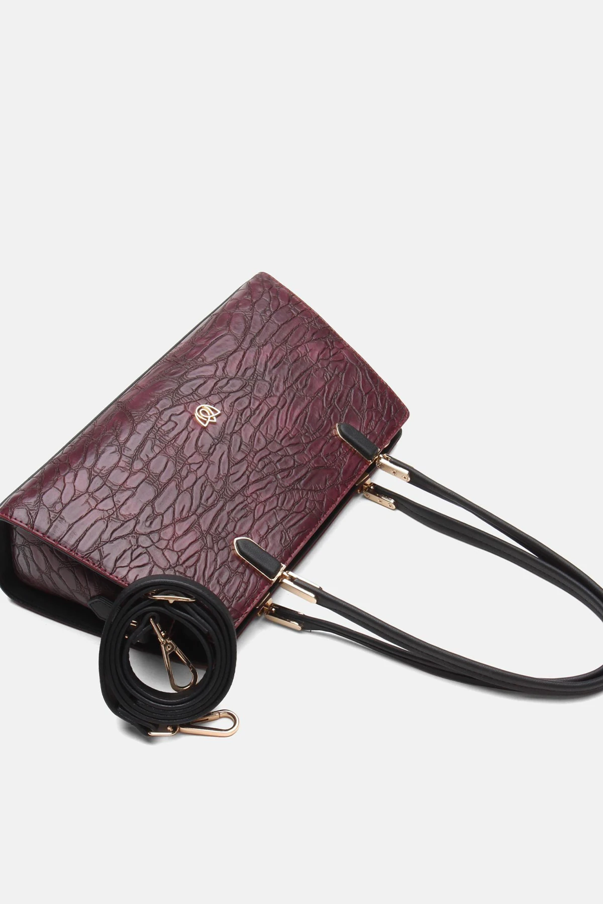 Vegan Deri Anneliese El ve Omuz Kadın Çantası - Bordo