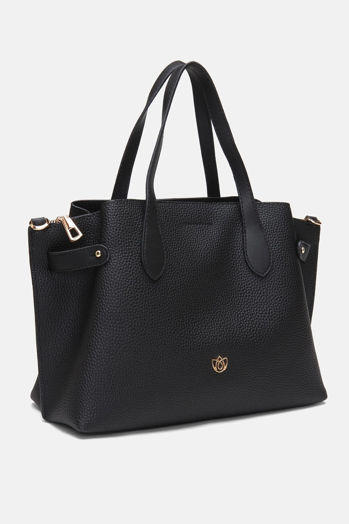 Geniş Hacimli Orvella Kadın El ve Omuz Çantası - Siyah