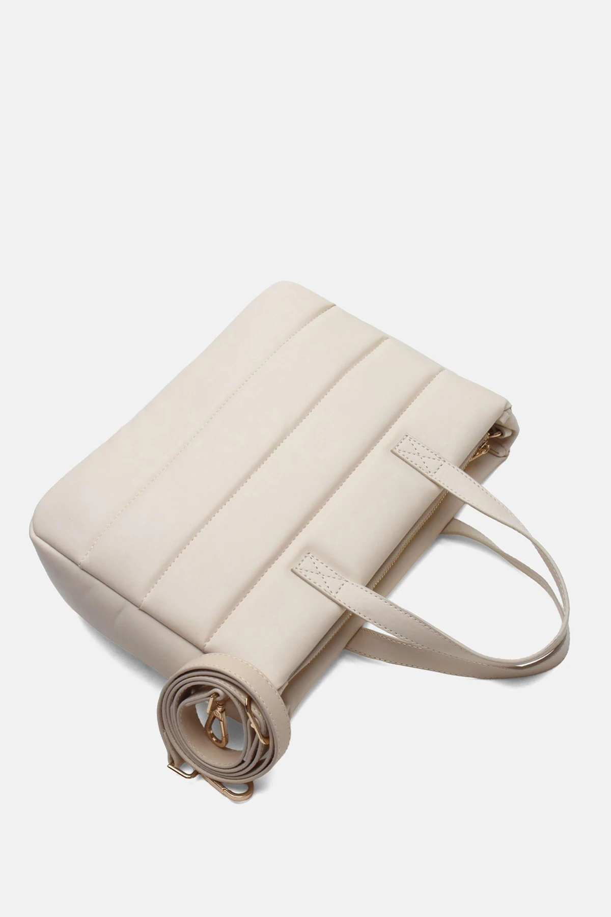 Suni Deri Viva El ve Omuz Kadın Çantası - Krem